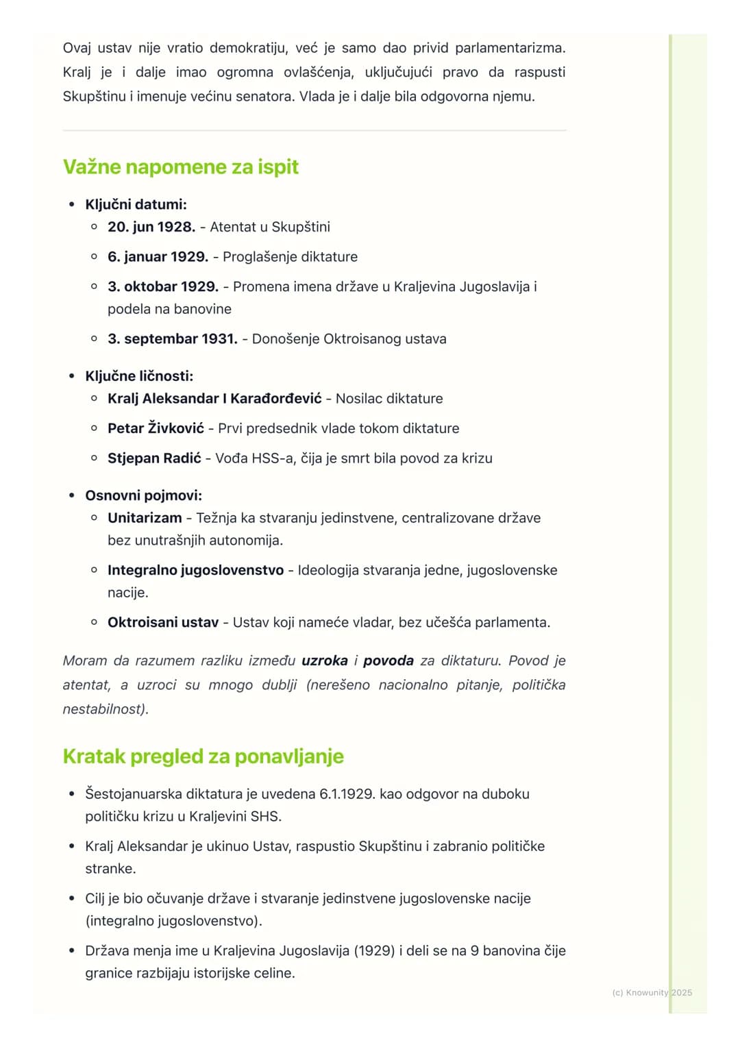 # Šestojanuarska diktatura i
unitarizam
Uvod u krizu parlamentarizma i uzroci diktature
Kraljevina SHS je od samog početka bila opterećena