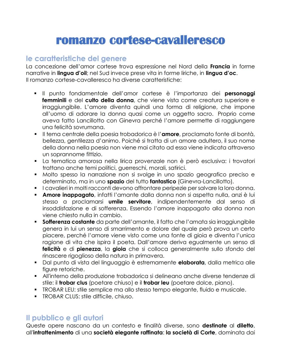 Romanzo Cortese Cavalleresco