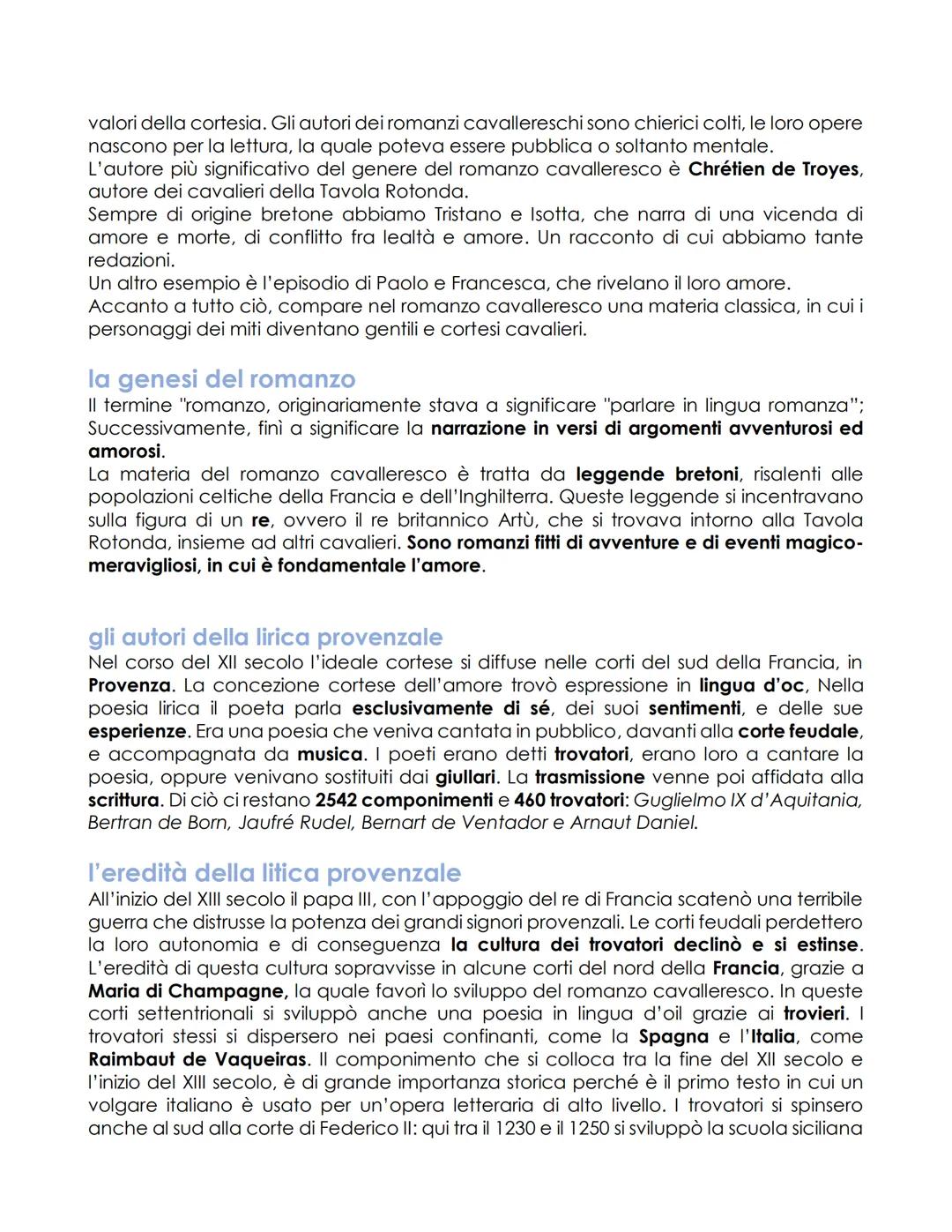 # romanzo cortese-cavalleresco
le caratteristiche del genere
La concezione dell'amor cortese trova espressione nel Nord della Francia in f