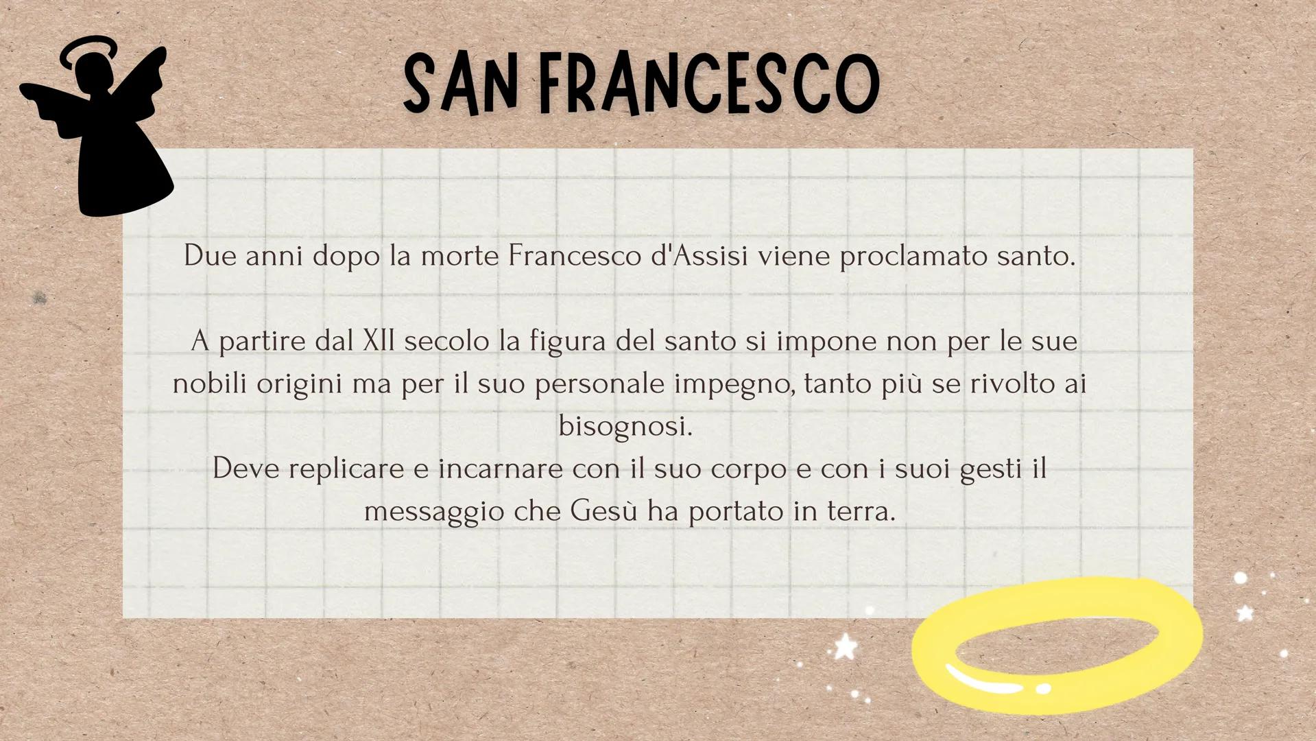 Melissa ed Emma
U
FRANCESCO D'ASSISI
● la vita
il cantico delle
creature LA VITA
Francesco nasce ad Assisi nel 1181 o 1182.
È figlio di un m