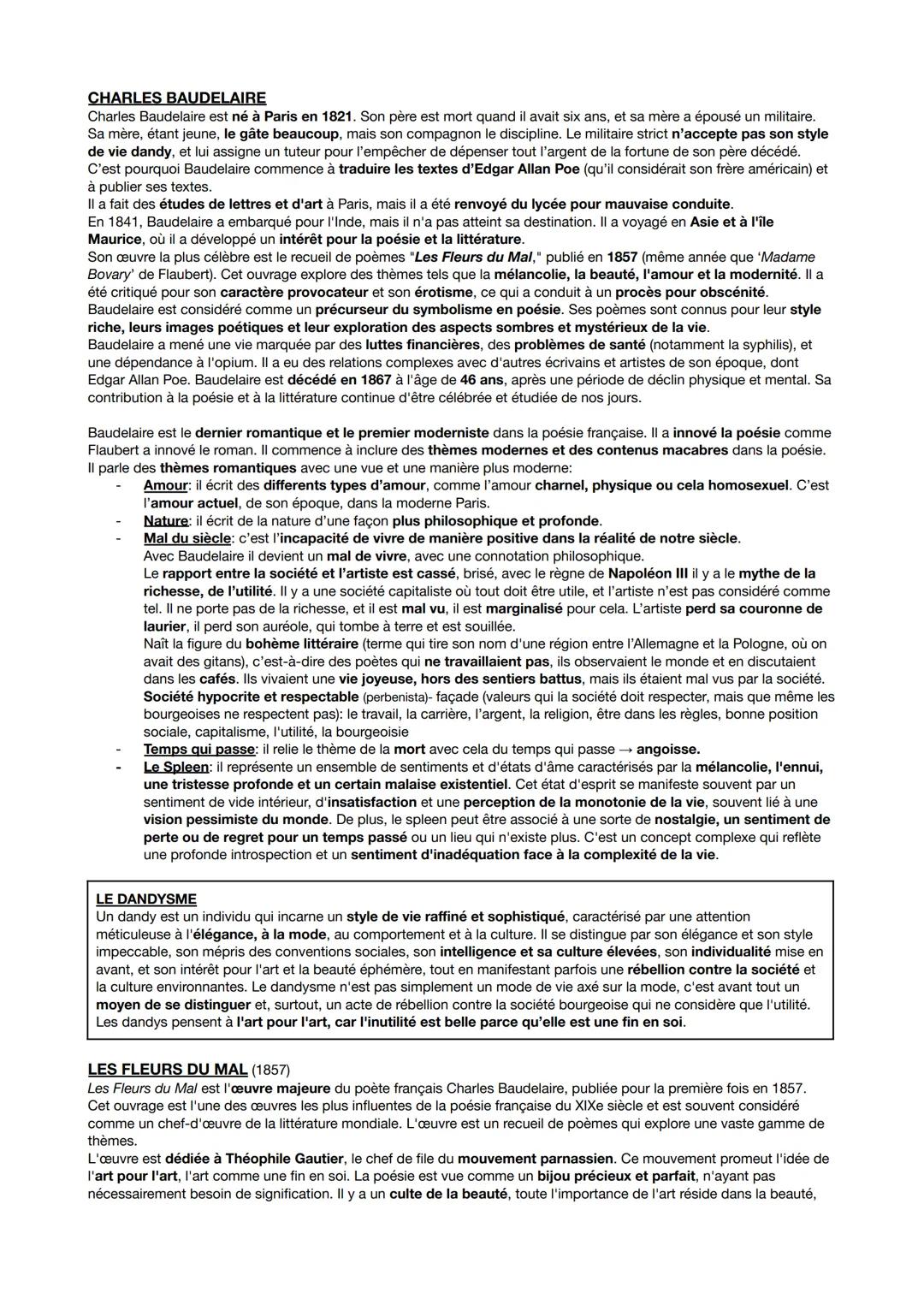 # CHARLES BAUDELAIRE
Charles Baudelaire est né à Paris en 1821. Son père est mort quand il avait six ans, et sa mère a épousé un militaire.