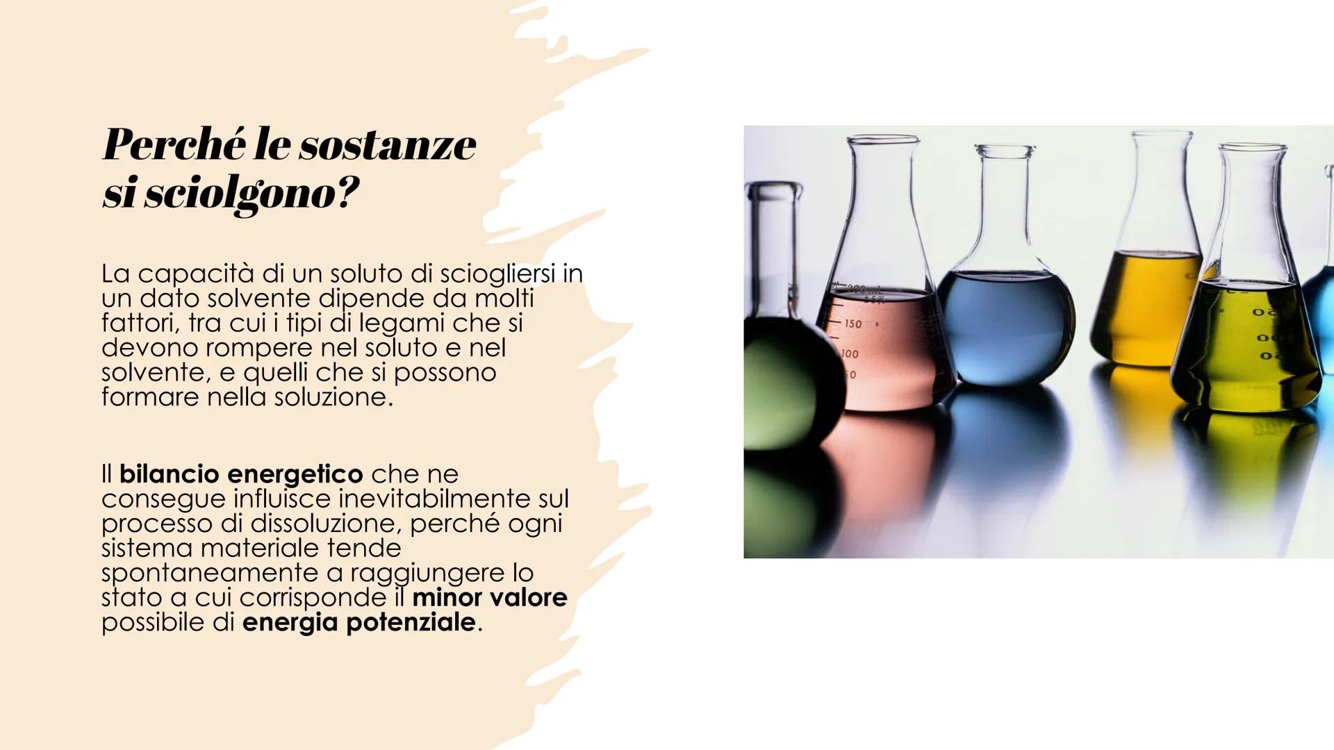 # Le soluzioni
E. FERRARI # Le Soluzioni
Le soluzioni sono miscugli omogenei e possono essere
solide, liquide o gassose.
Il solvente è il