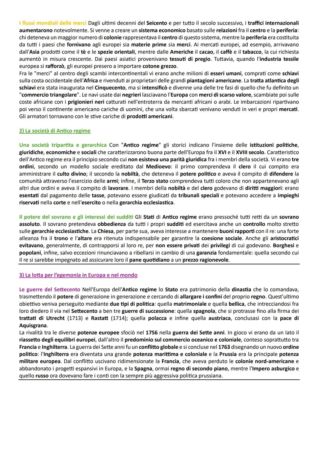 Capitolo 1: l'Europa e il mondo nel primo Settecento
1) Demografia ed economia
La situazione demografica europea alla fine del Seicento Gli