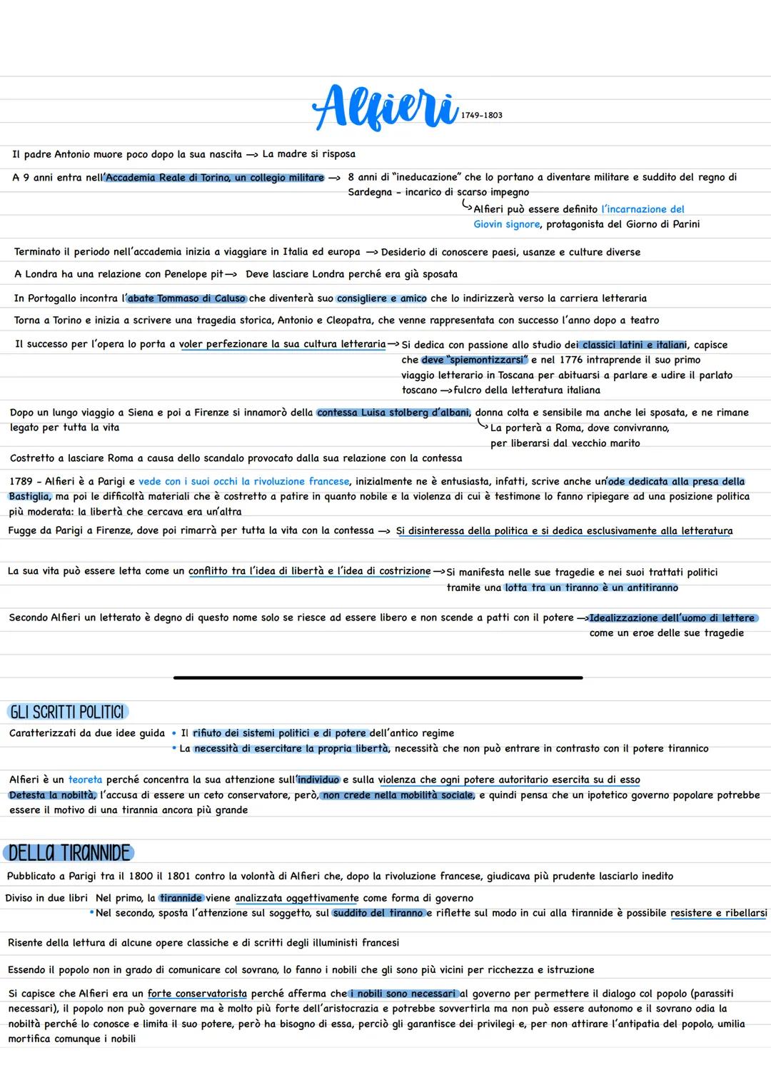 # Alfieri
1749-1803
Il padre Antonio muore poco dopo la sua nascita La madre si risposa
A 9 anni entra nell'Accademia Reale di Torino, un
