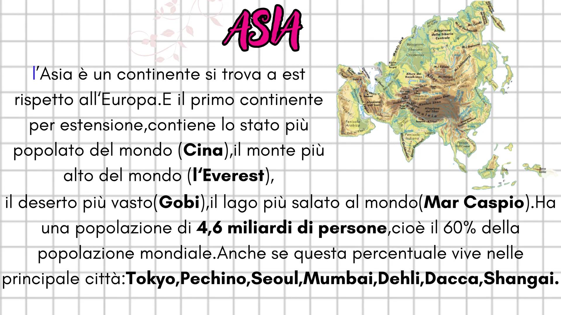 I comment
Il continente รจ un enorme blocco di terre emerse circondato da
acqua.l continenti sono 6:
-Europa
-Asia
-America, divisa in Americ