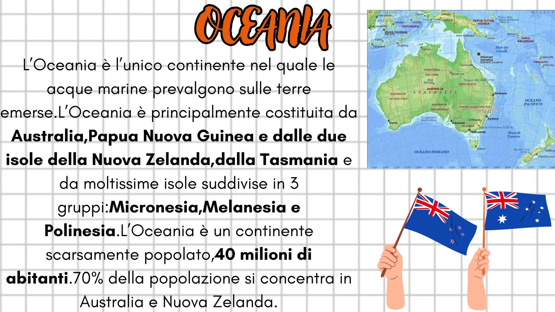 I comment
Il continente รจ un enorme blocco di terre emerse circondato da
acqua.l continenti sono 6:
-Europa
-Asia
-America, divisa in Americ
