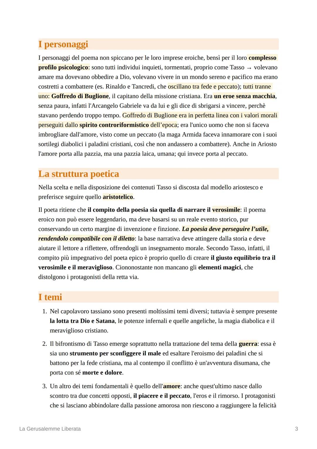 La Gerusalemme Liberata
La vicenda editoriale
โข Tasso comincia a scrivere la Gerusalemme Liberata a 15 anni, chiamandola
Gierusalemme, ma no