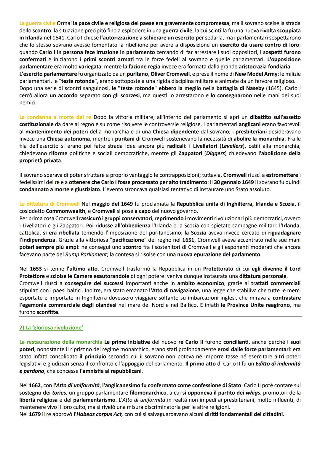 Capitolo 19: rivoluzioni e assolutismi
1) La rivoluzione inglese
L'Inghilterra dai Tudor agli Stuart: il regno di Giacomo | Con la morte di