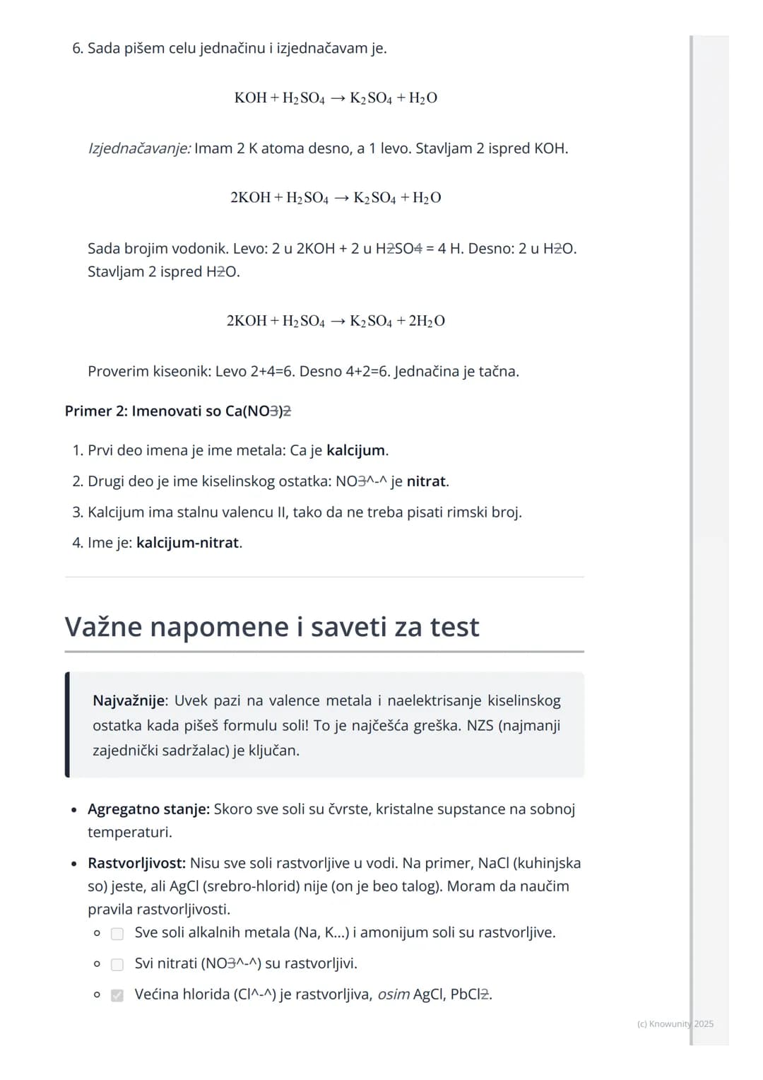 # Soli
Uvod u soli
Soli su velika grupa hemijskih jedinjenja. Nisu samo kuhinjska so (NaCl). U
hemiji, so je svako jonsko jedinjenje koje