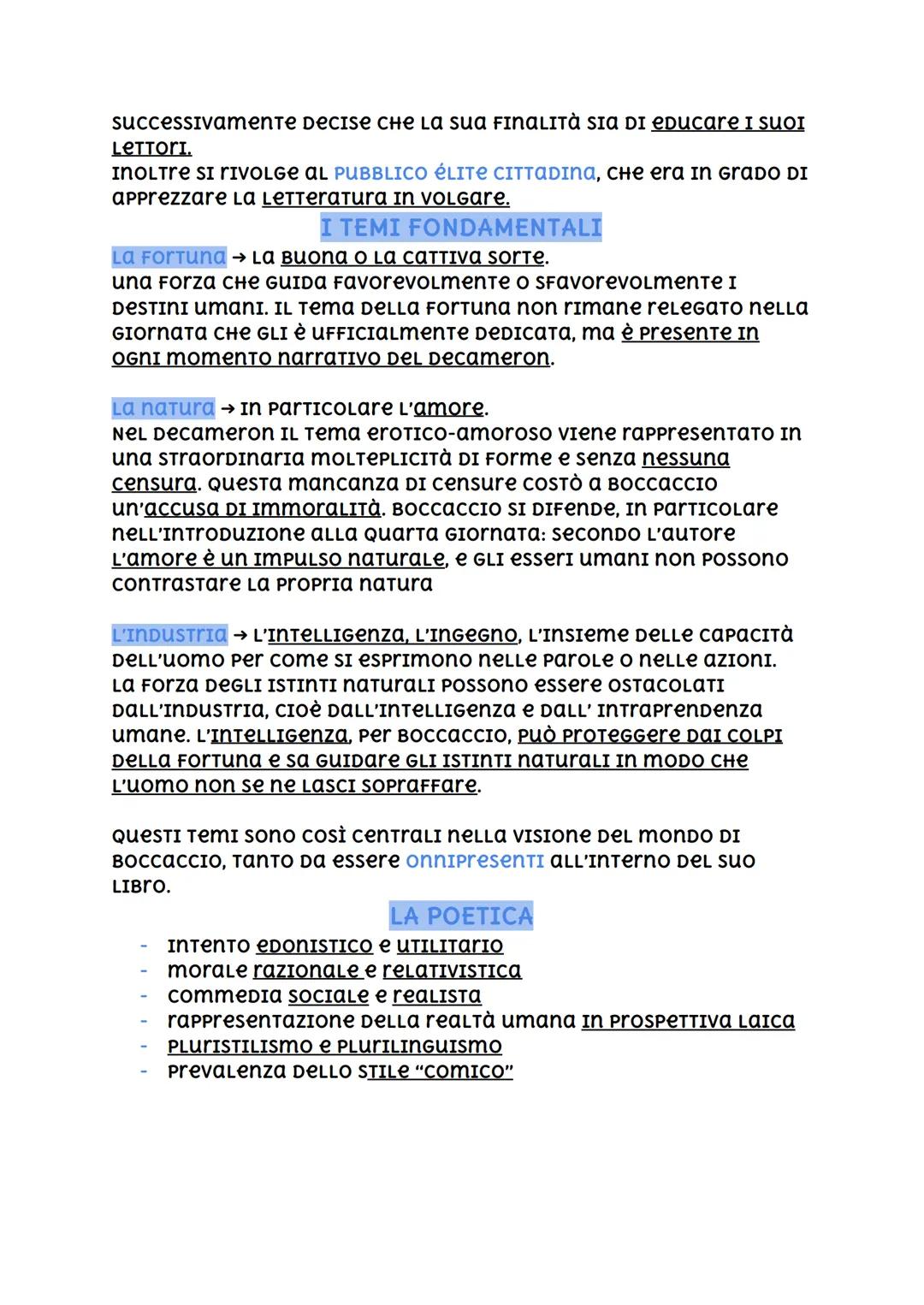 # IL DECAMERON
SIGNIFICATO → "Opera DI 10 GIOrni": In 10 GIORNI, 10 narratori
raccontano novELLE CHE AFFrontano TEMI DIVErsi, con un TOTALE