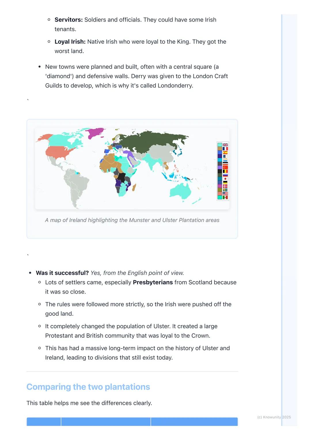 # Key Plantations: Munster and
# Ulster
Introduction to the plantations
The Plantations were when the English rulers took land from the Ir