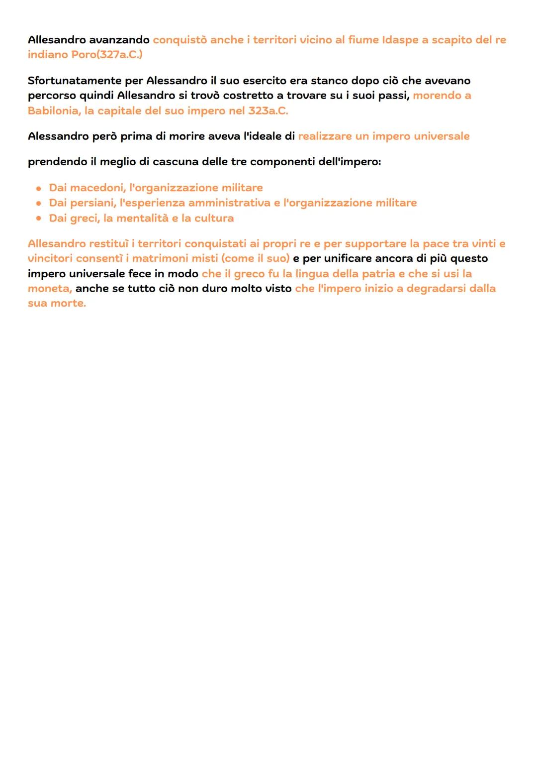 Alessandro magno e l'età
ellenistica
Dopo l'assassinio di Filippo II nel 336a.C. salì al trono suo figlio Alessandro che dopo
pochi anni si