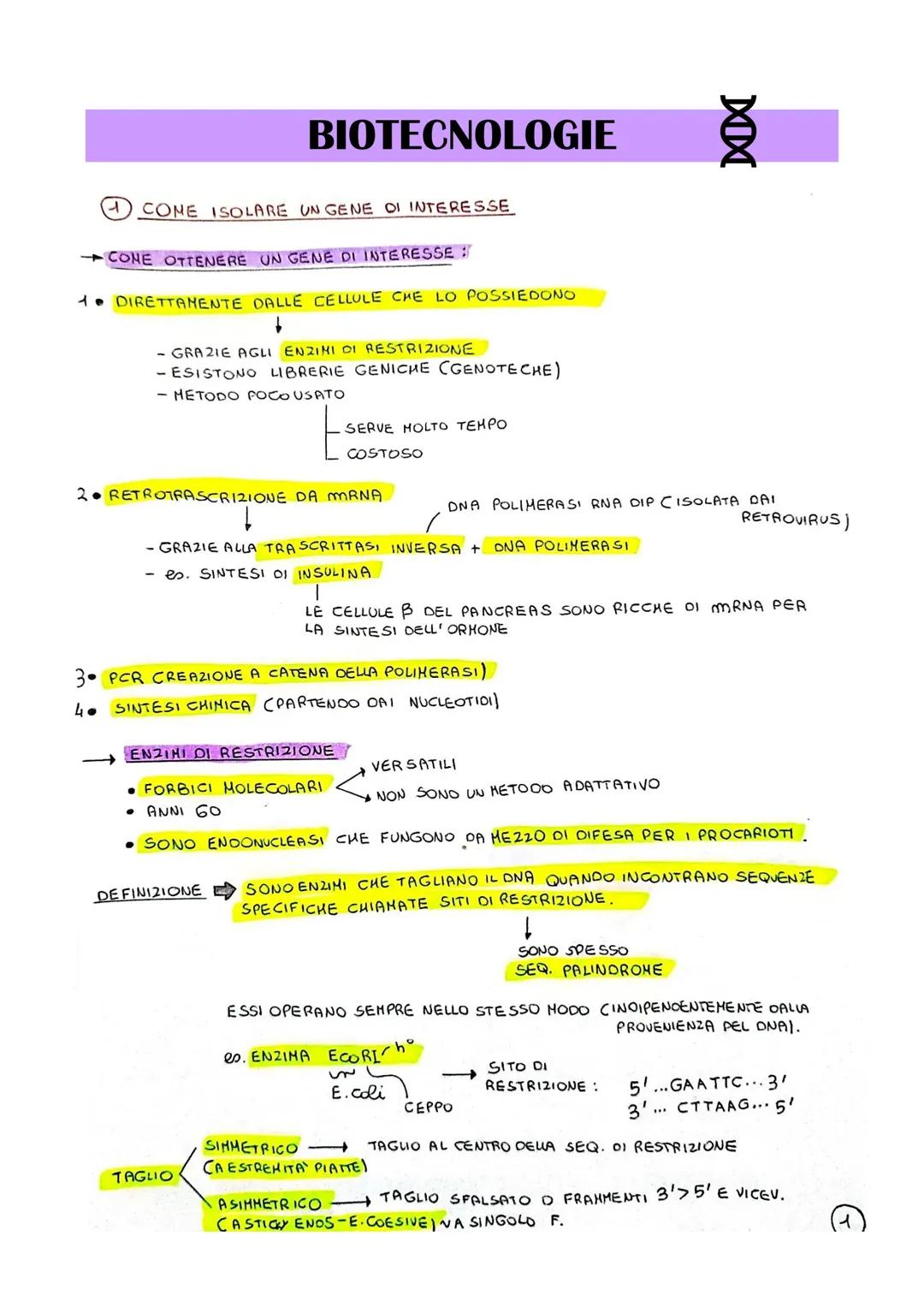 BIOTECNOLOGIE (SCHEMA)