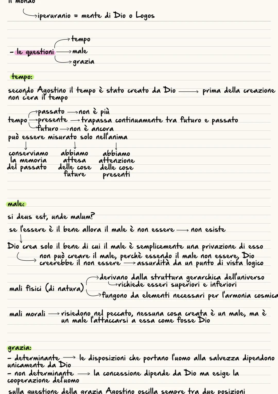 · ricerca dell'individualità in rapporto con Dio
pensiero di Agostino → si divide in tre sezioni
- la dottrina
rapporto tra ragione e fede
→