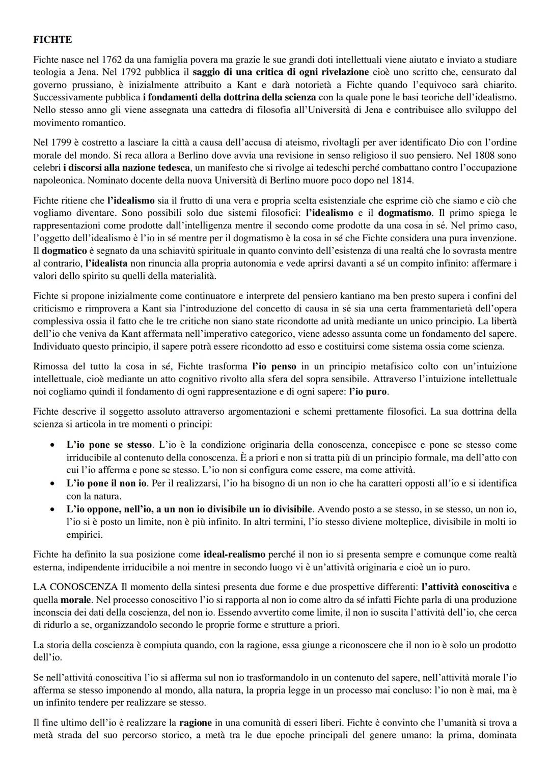 FICHTE
Fichte nasce nel 1762 da una famiglia povera ma grazie le sue grandi doti intellettuali viene aiutato e inviato a studiare
teologia a