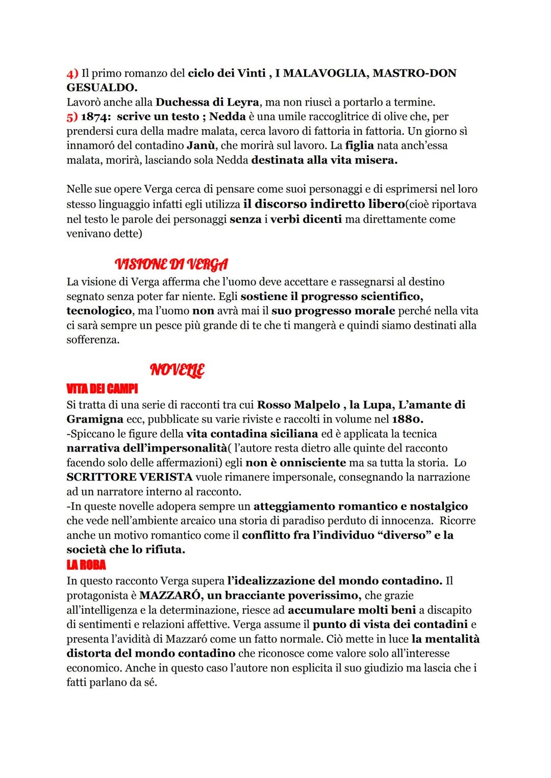 Verismo e naturalismo
Gli scrittori veristi italiani, compreso Verga, nello scrivere le loro opere prendono
spunto dal Naturalismo, che si a