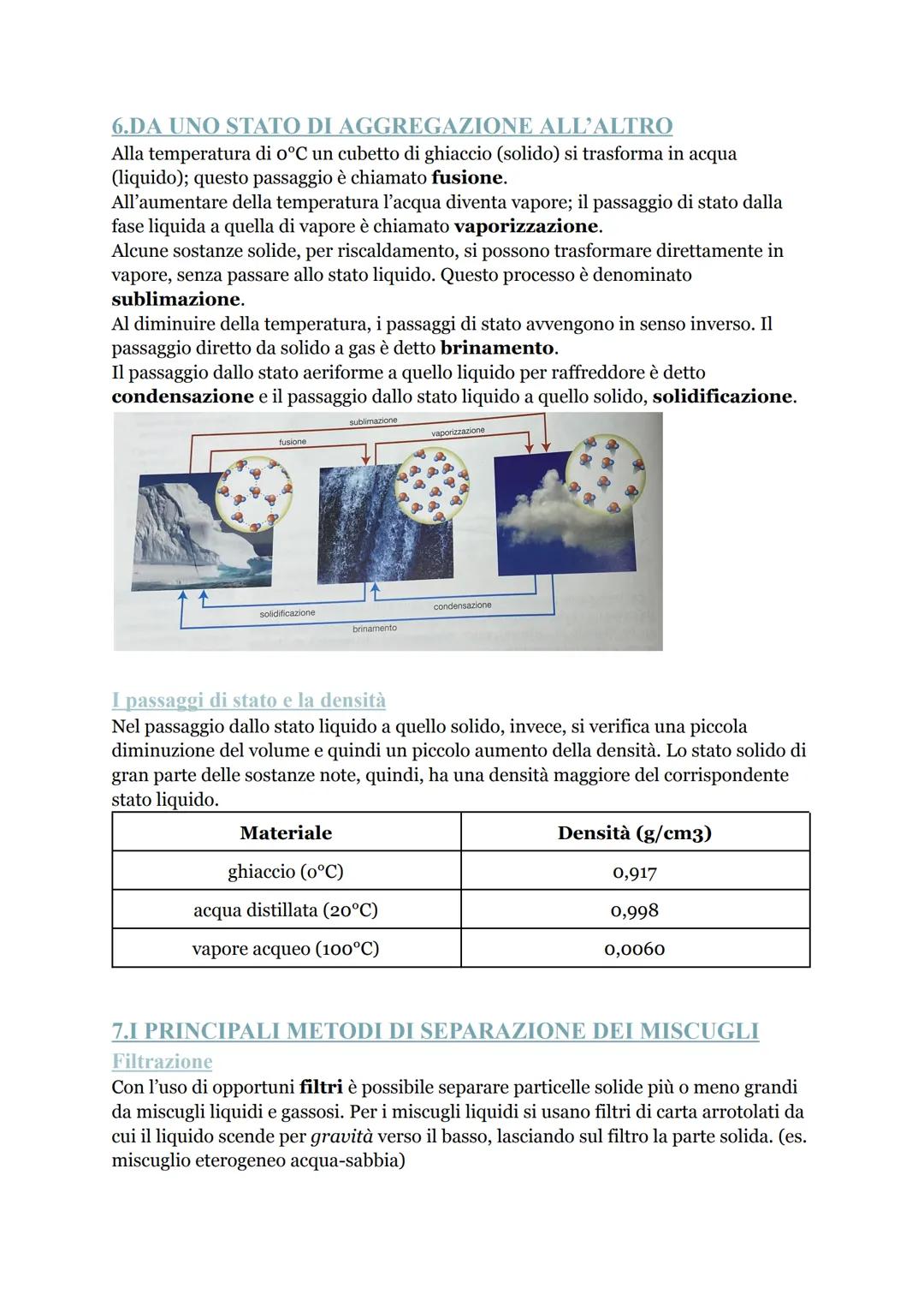 # LE TRASFORMAZIONI
# FISICHE DELLA MATERIA
1.GLI STATI FISICI DELLA MATERIA
La chimica si occupa dello studio delle proprietร della mater