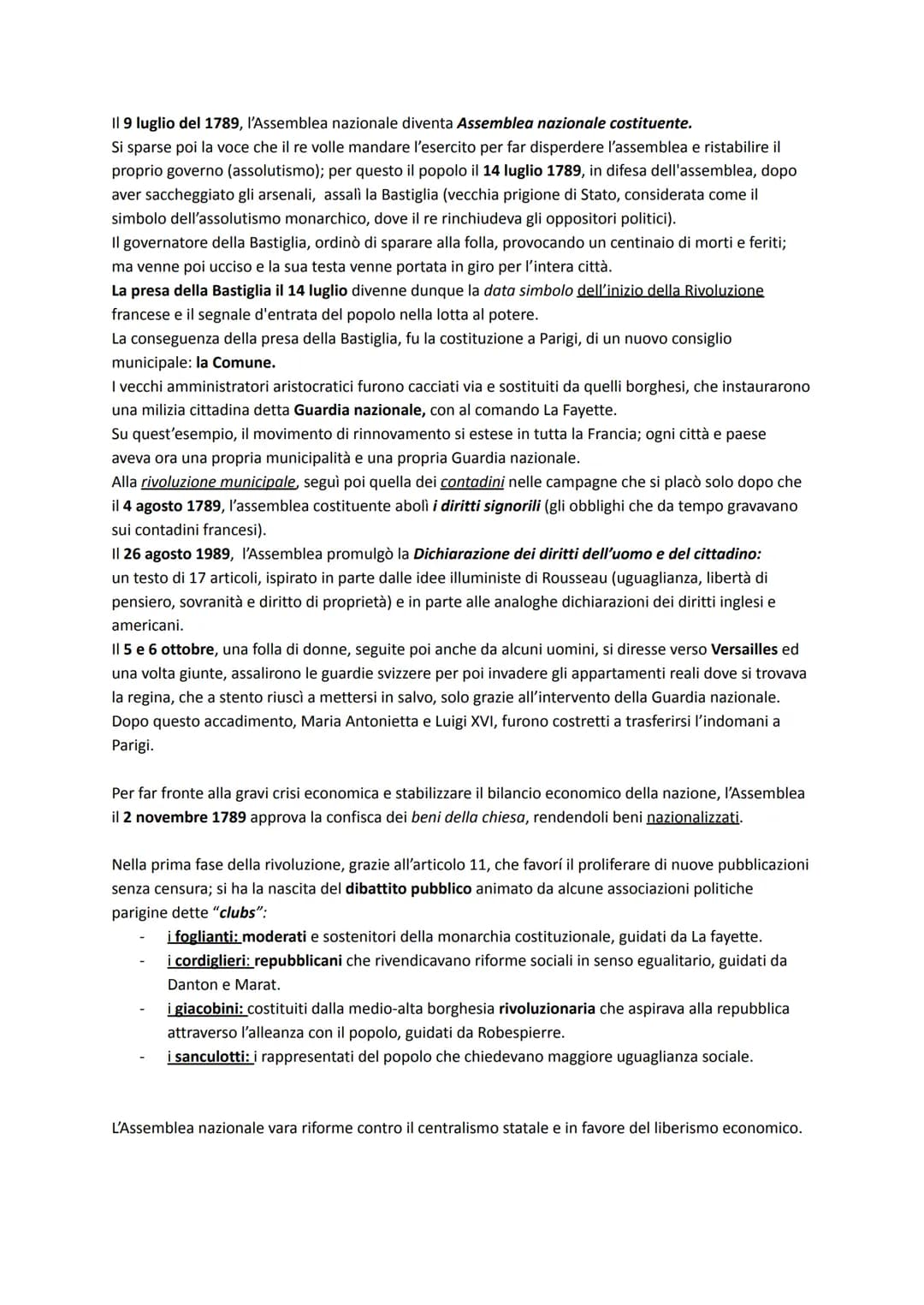 # RIVOLUZIONE FRANCESE
Scoppiata nel 1789, la Rivoluzione francese si articolò in tre fasi:
1. fase **monarchico-costituzionale (1789-92)**