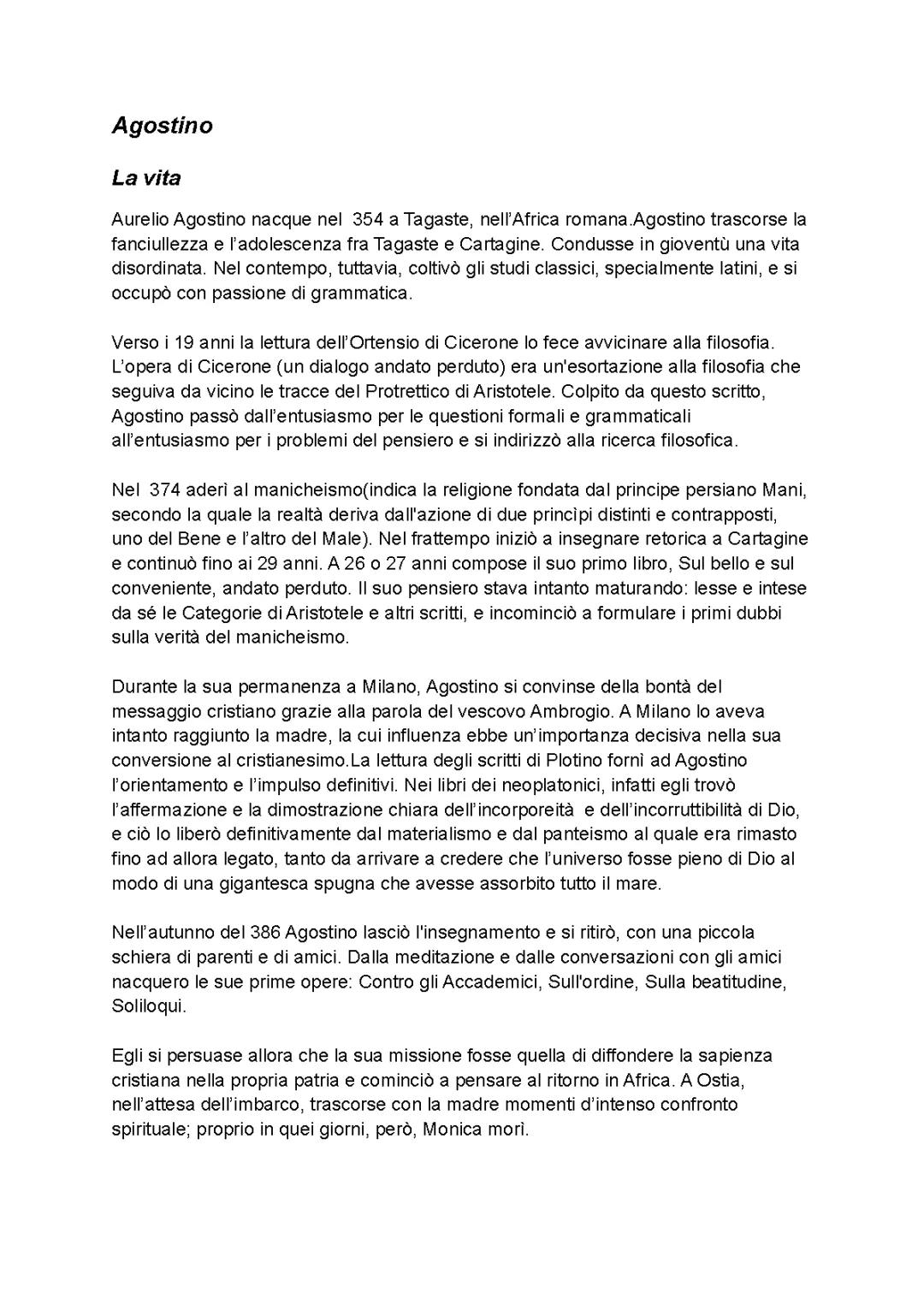 Filosofia - Sant'Agostino