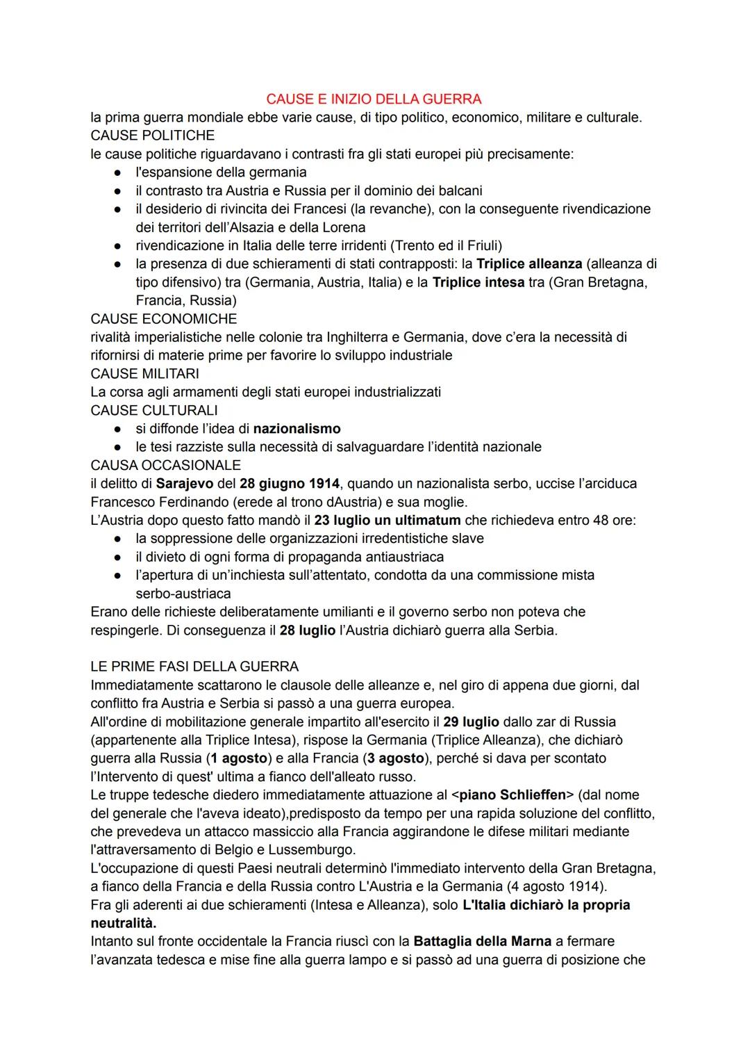 # CAUSE E INIZIO DELLA GUERRA
la prima guerra mondiale ebbe varie cause, di tipo politico, economico, militare e culturale.
CAUSE POLITICHE