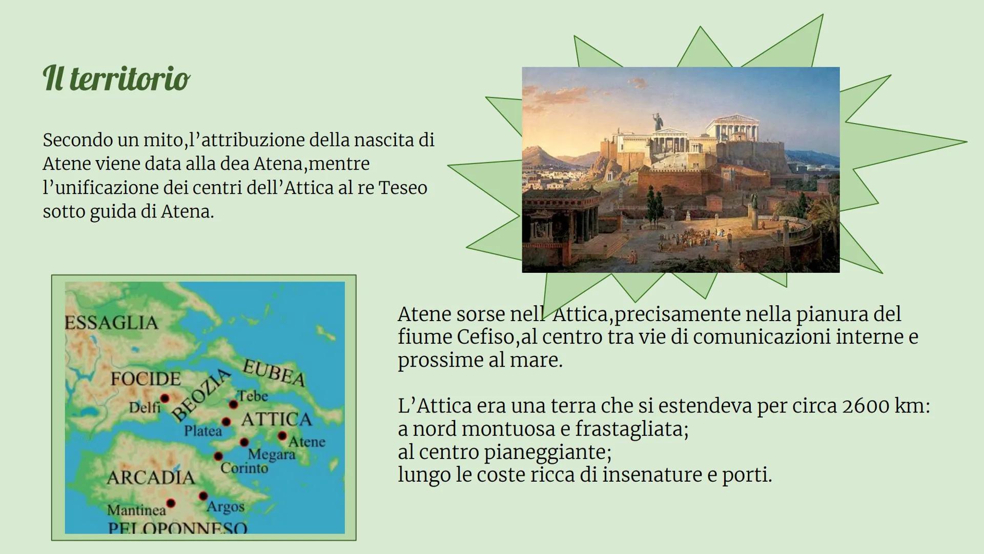 # Atene
Lavoro di:
Rosita Crapis
MariaLuisa De Pace
Letizia Scuglia
Sonia Gigliotti # Il territorio
Secondo un mito, l'attribuzione della