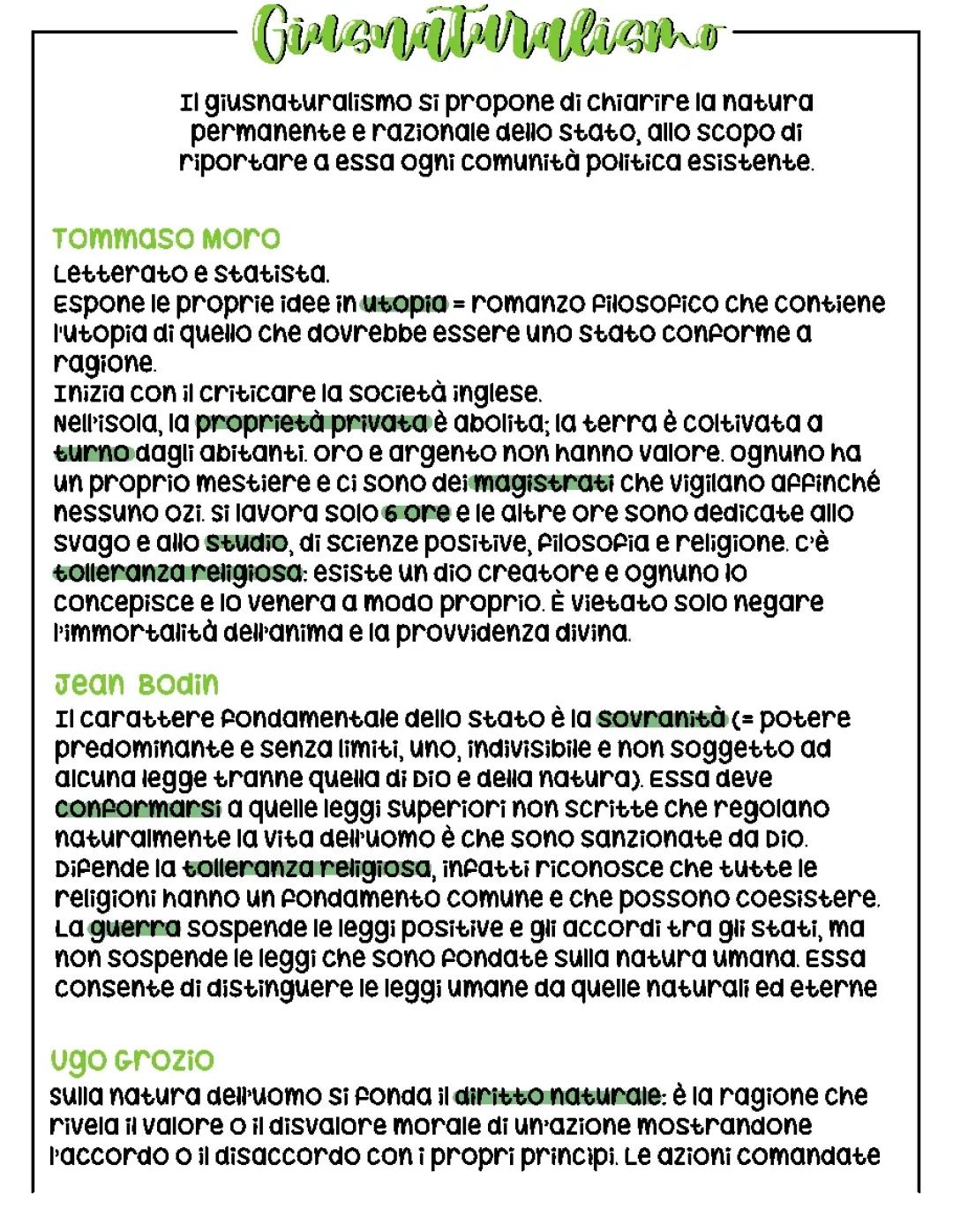 Giusnaturalismo, Hobbes, Locke, Rousseau