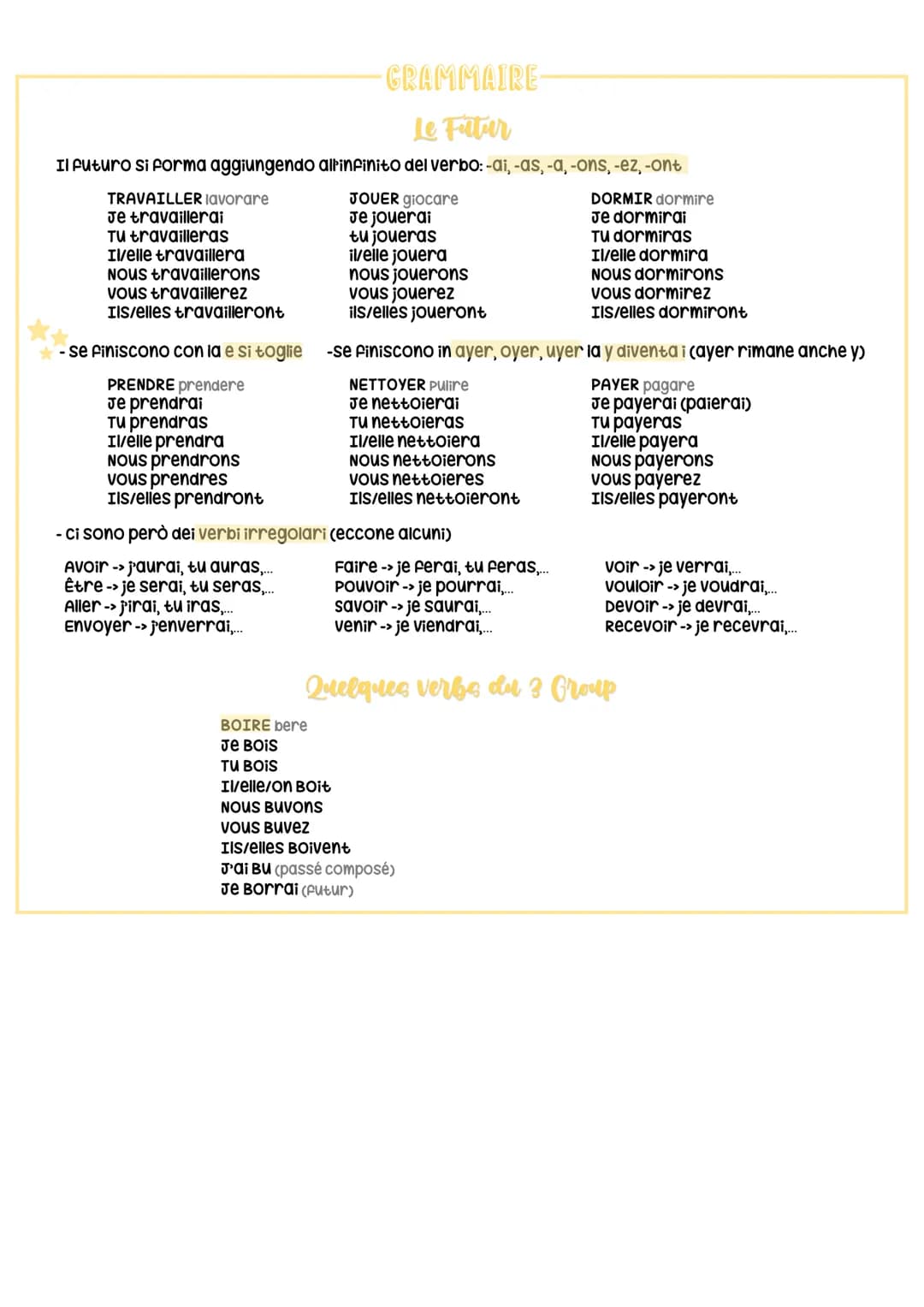 # GRAMMAIRE
## De ou Des
De si sa al posto di des quando: - in un gruppo nominale plurale raggettivo precede il nome
Elle achète DES Pulls n