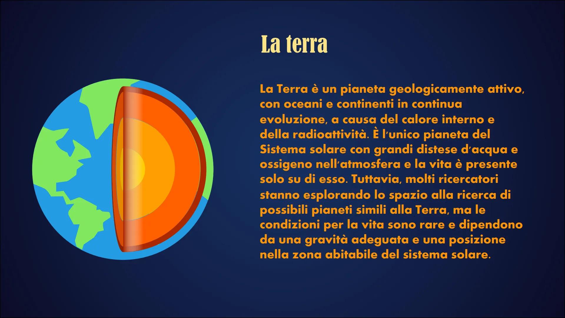 # Il sistema
# solare # IL SISTEMA SOLARE
La terra è un pianeta che orbita intorno al sole insieme ad
altri pianeti: Mercurio, Venere, Mart