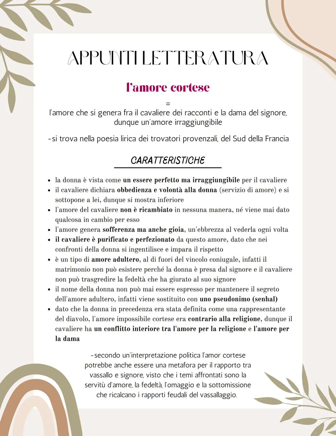 APPUNTI LETTERATURA
- nel Medioevo la letteratura non era per piacere, ma serviva
principalmente ad insegnare
- per distinguere gli stili le