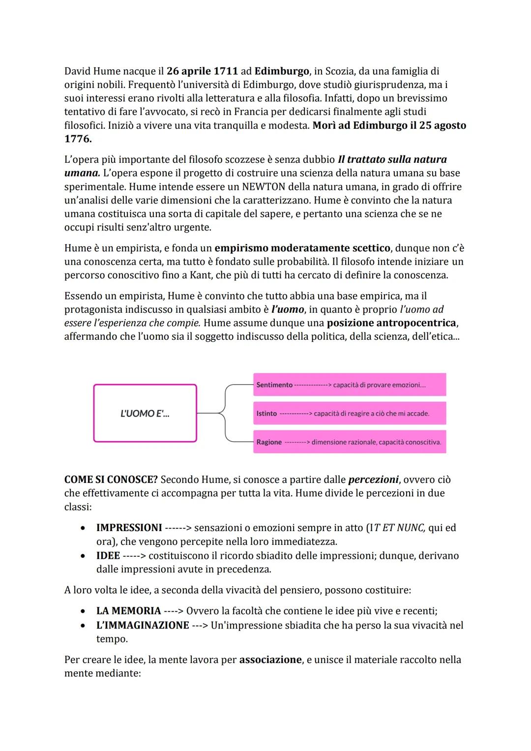 David Hume nacque il 26 aprile 1711 ad Edimburgo, in Scozia, da una famiglia di
origini nobili. Frequentò l'università di Edimburgo, dove st