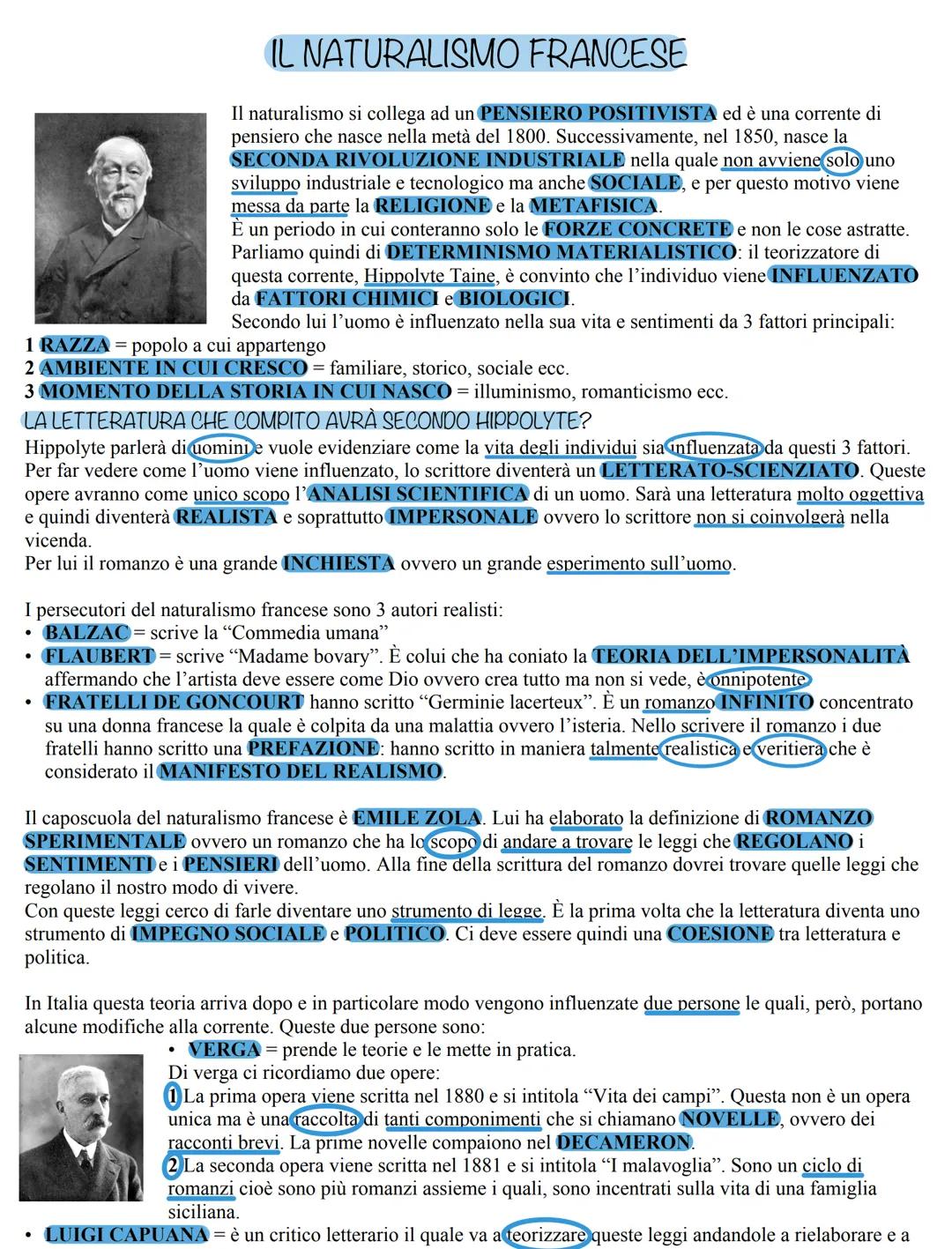 Naturalismo francese, Verismo e Verga