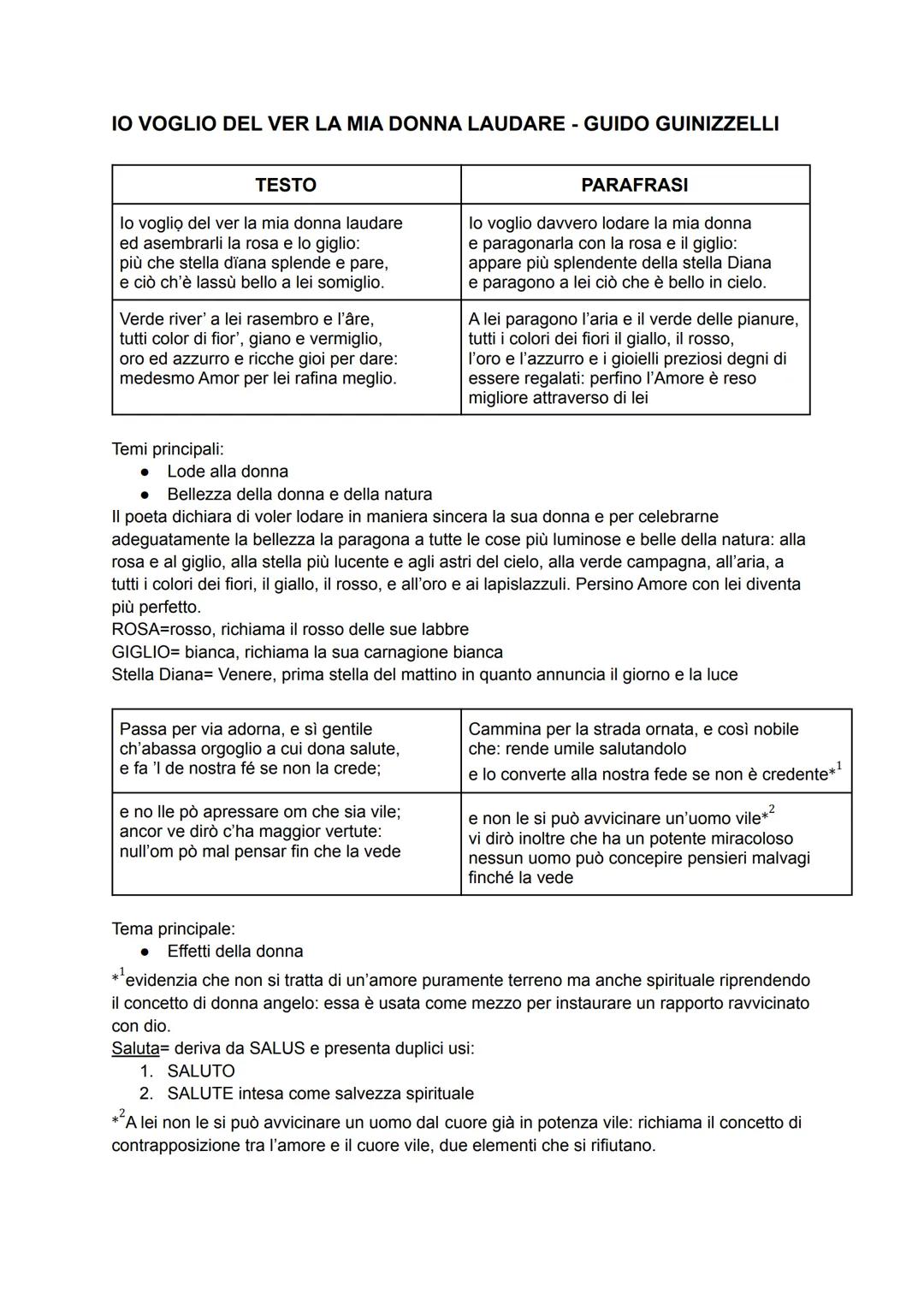 IO VOGLIO DEL VER LA MIA DONNA LAUDARE - GUIDO GUINIZZELLI
TESTO
lo voglio del ver la mia donna laudare
ed asembrarli la rosa e lo giglio:
p