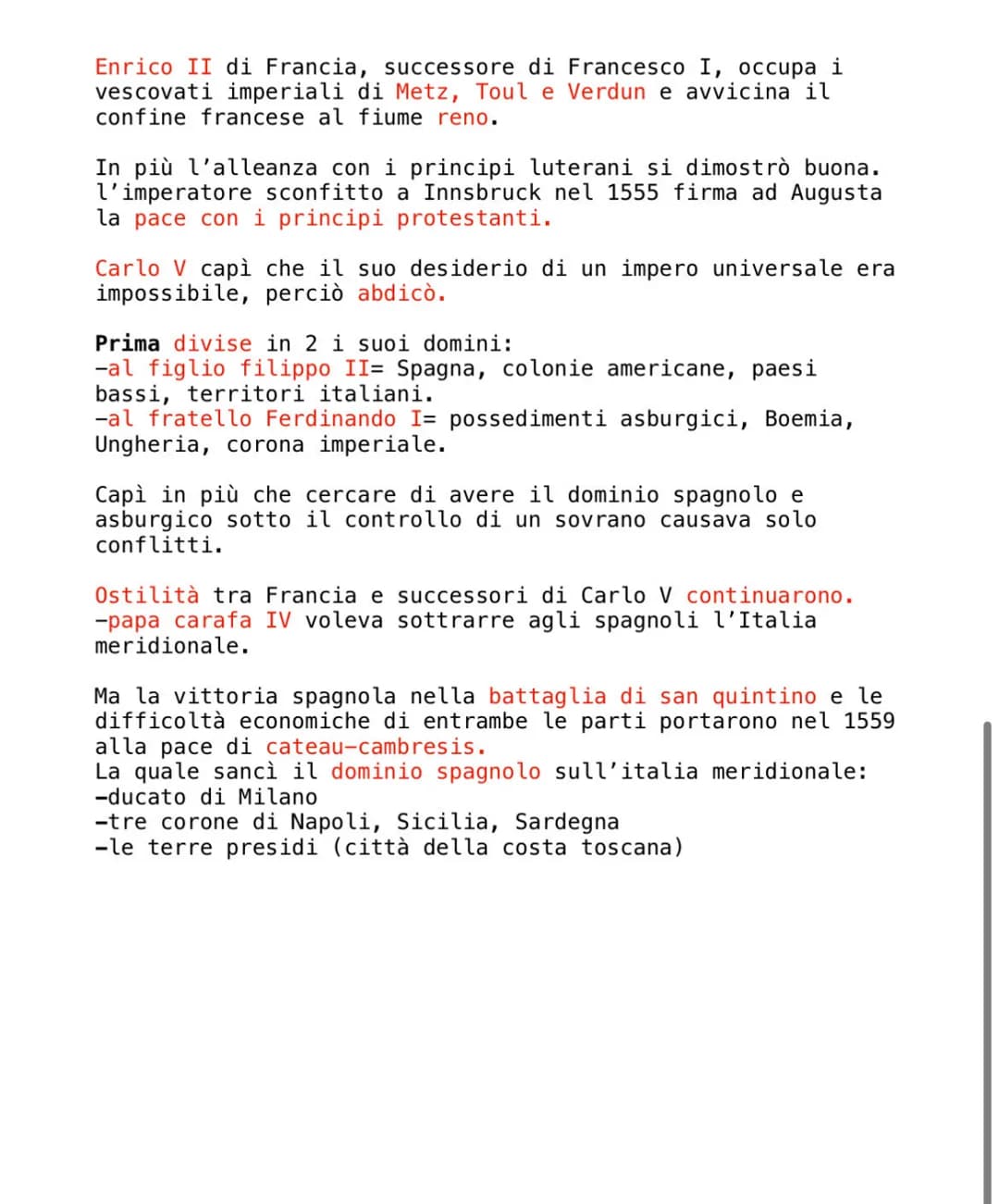 <h2>L'Italia contesa tra Spagna e Francia</h2>
<p>Nella metà del 15 secolo, la pace di Lodi fu raggiunta grazie a Cosimo de Medici, al fine