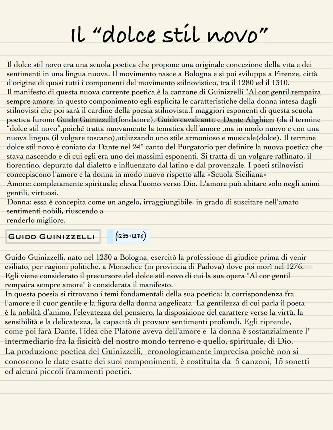 ## GUIDO CAVALCANTI (1250-1300)
Guido Cavalcanti nasce nel 1259 circa a Firenze da un importante famiglia di guelfi bianchi. Fu tra i più a