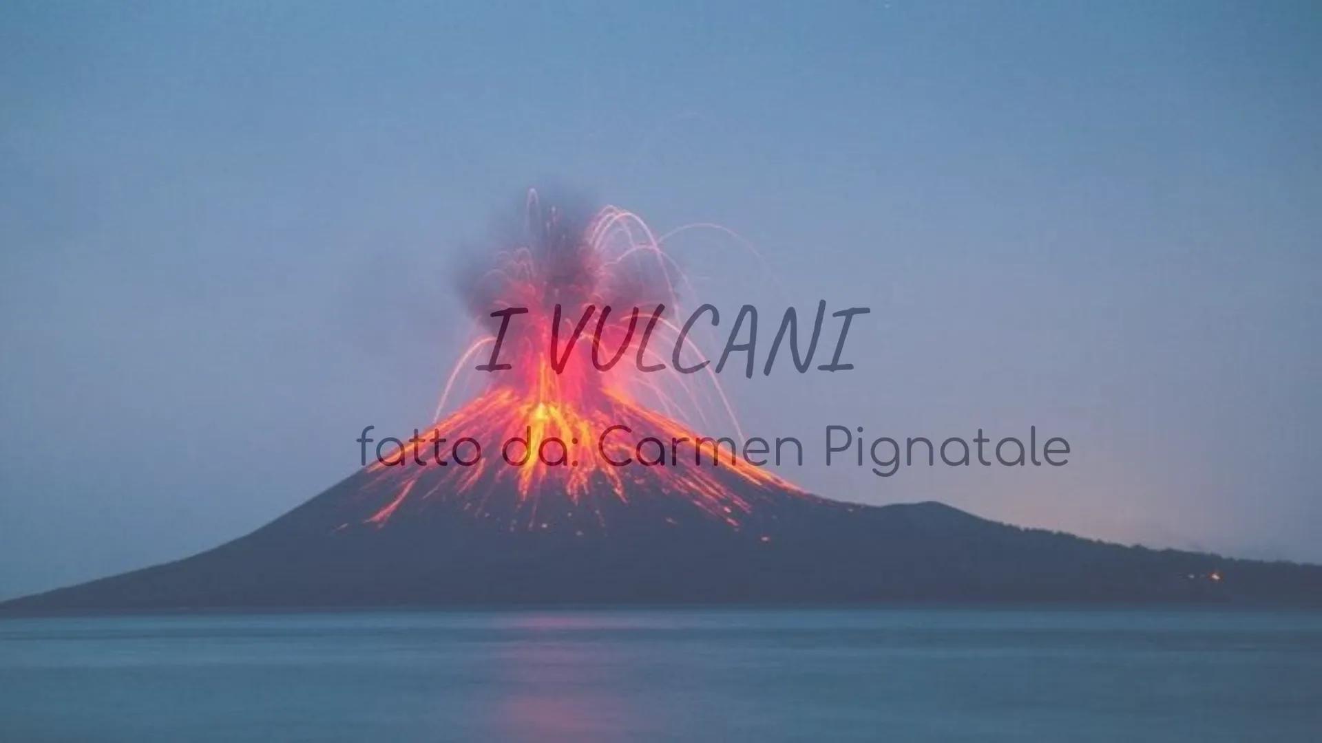 # I VULCANI
fatto da: Carmen Pignatale cosa è il VULCANO?
E una frattura della crosta terrestre da
cui fuori esce il magma. # LA STRUTTURA