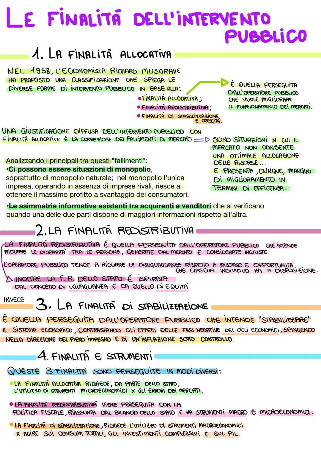 Economia Pubblica
1. L'OGGETTO DI STUDIO
•L'ECONOMIA PUBBLICA É LA BRANCA DELLA
DISCIPLINA ECONOMICA CHE STUDIA LE POSSIBILI
FORME DI INTERV