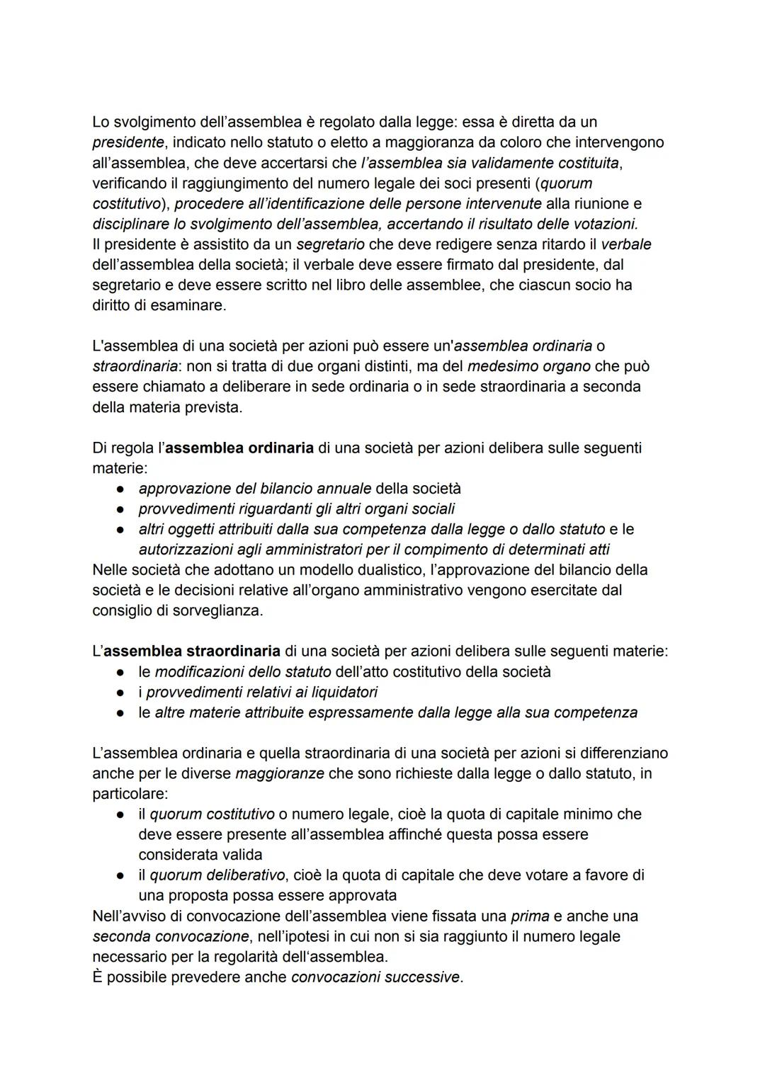 # LA SOCIETÁ PER AZIONI
# 1)LA COSTITUZIONE DELLE SOCIETÀ PER AZIONI
## 1.1 caratteri della società per azioni
La società per azioni è un