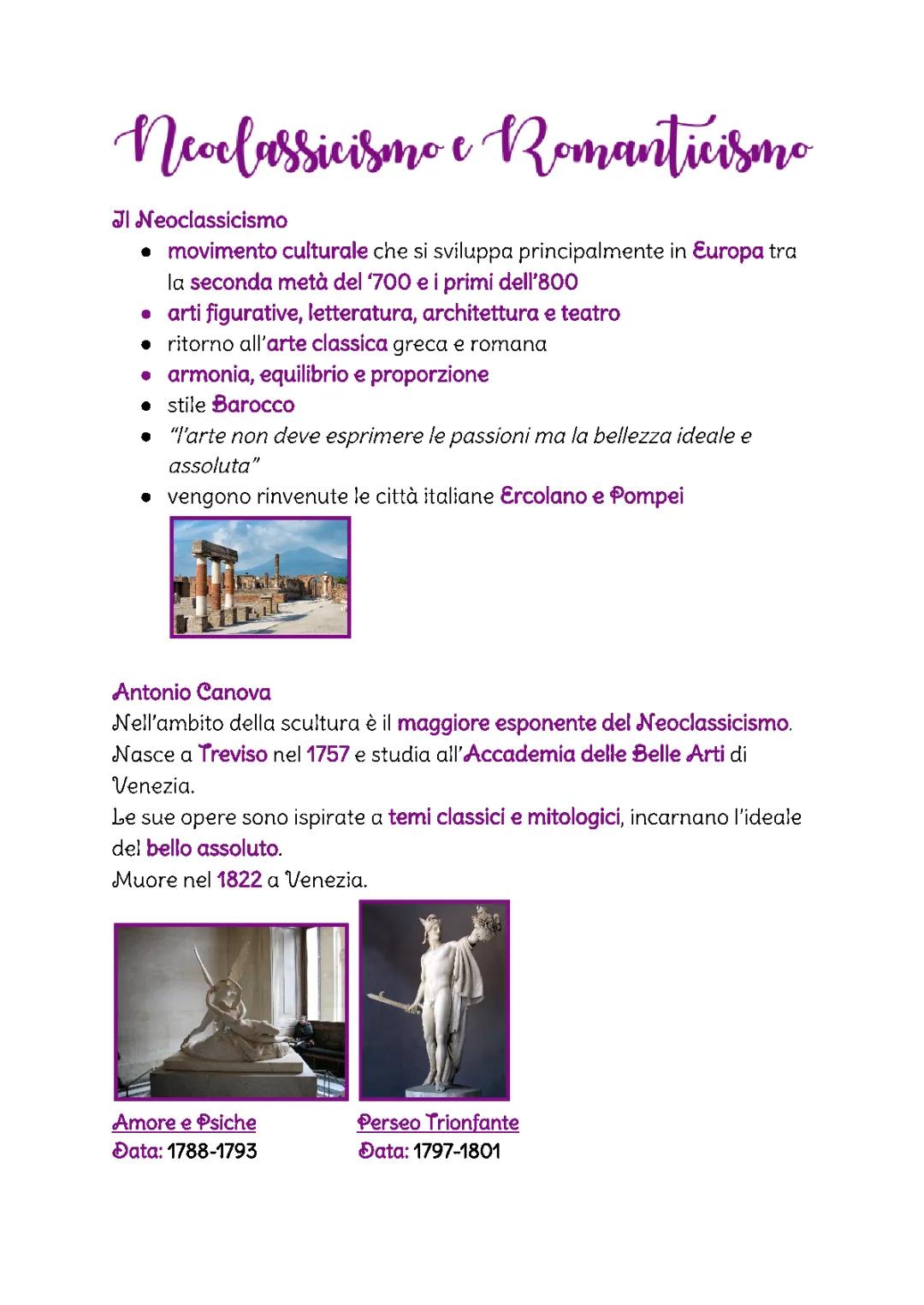 Neoclassicismo e Romanticismo