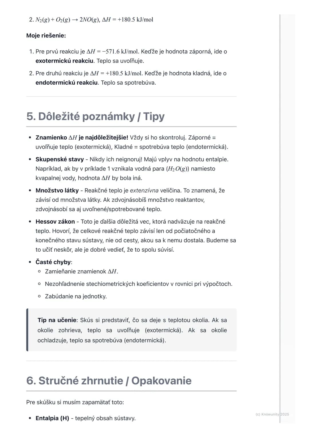 # Reakčné teplo (entalpia)
1. Prehľad a úvod
Takže, entalpia a reakčné teplo... Toto je dosť dôležitá téma v chémii, hlavne
keď chceme poc