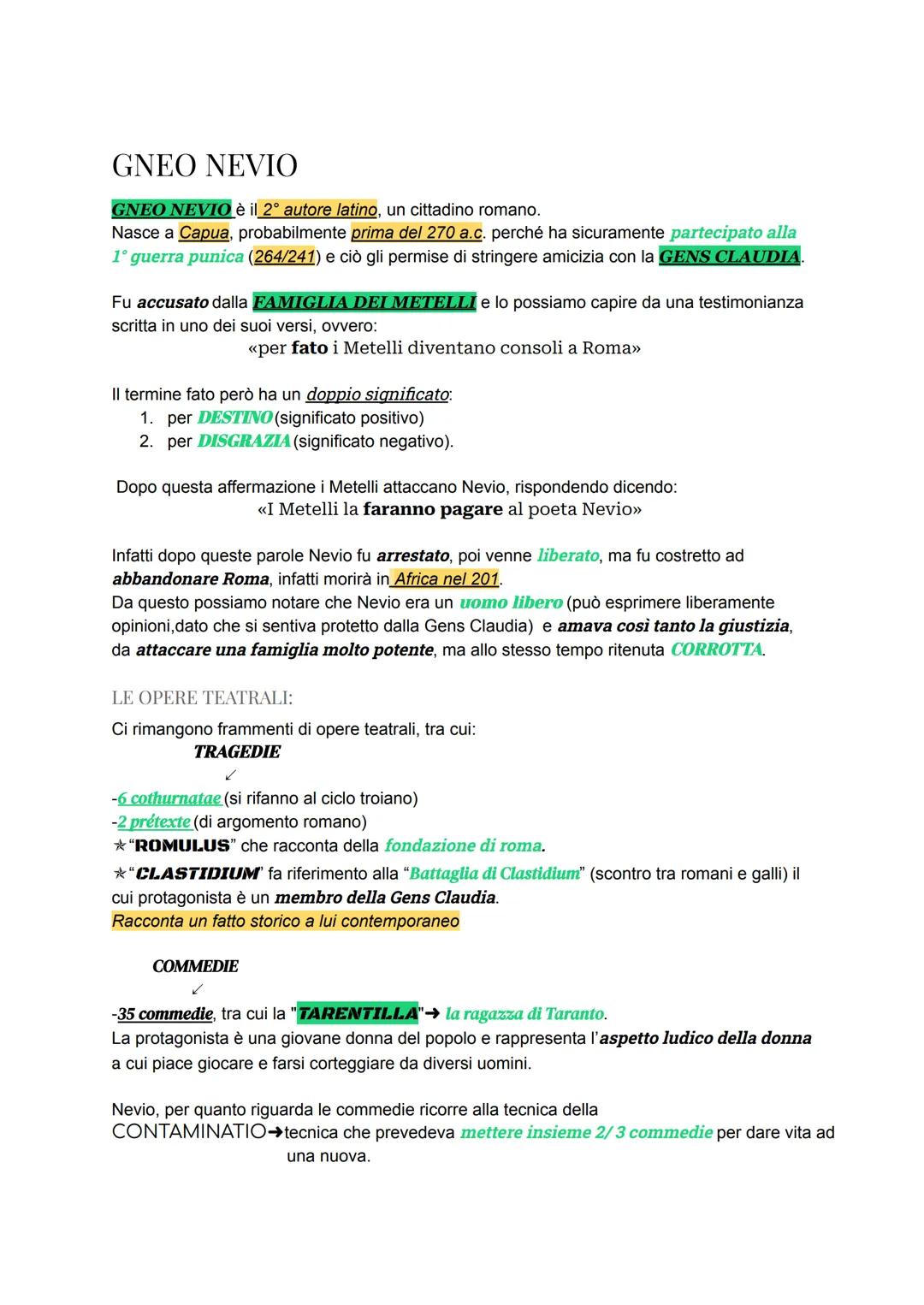 # GNEO NEVIO
GNEO NEVIO è il 2º autore latino, un cittadino romano.
Nasce a Capua, probabilmente prima del 270 a.c. perché ha sicuramente