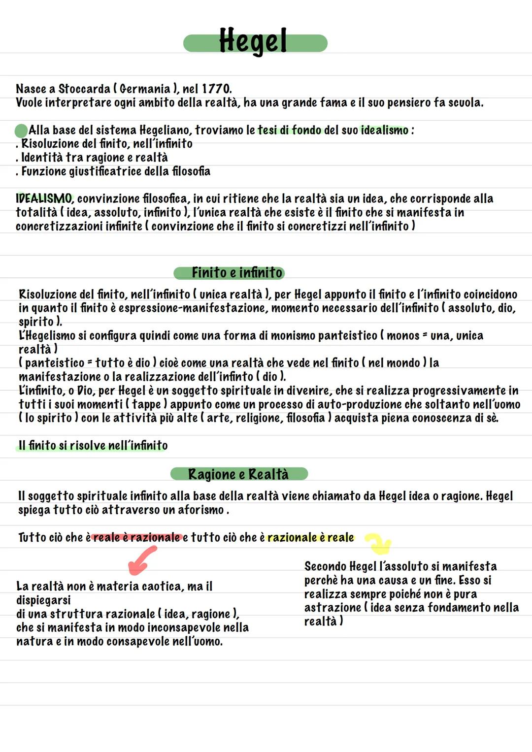 Hegel
Nasce a Stoccarda (Germania), nel 1770.
Vuole interpretare ogni ambito della realtà, ha una grande fama e il suo pensiero fa scuola.
A