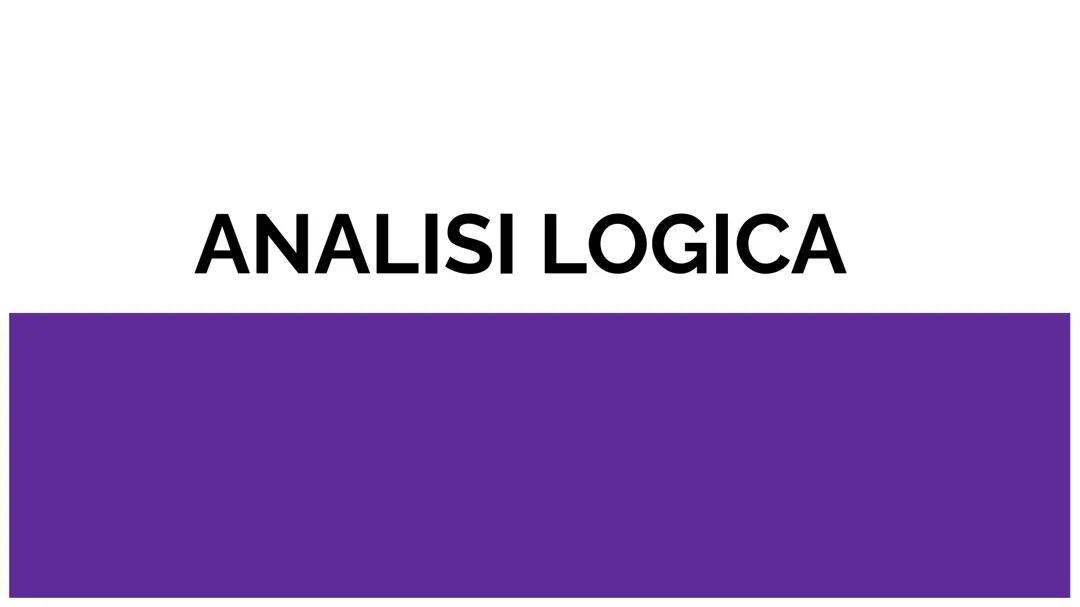 ANALISI LOGICA