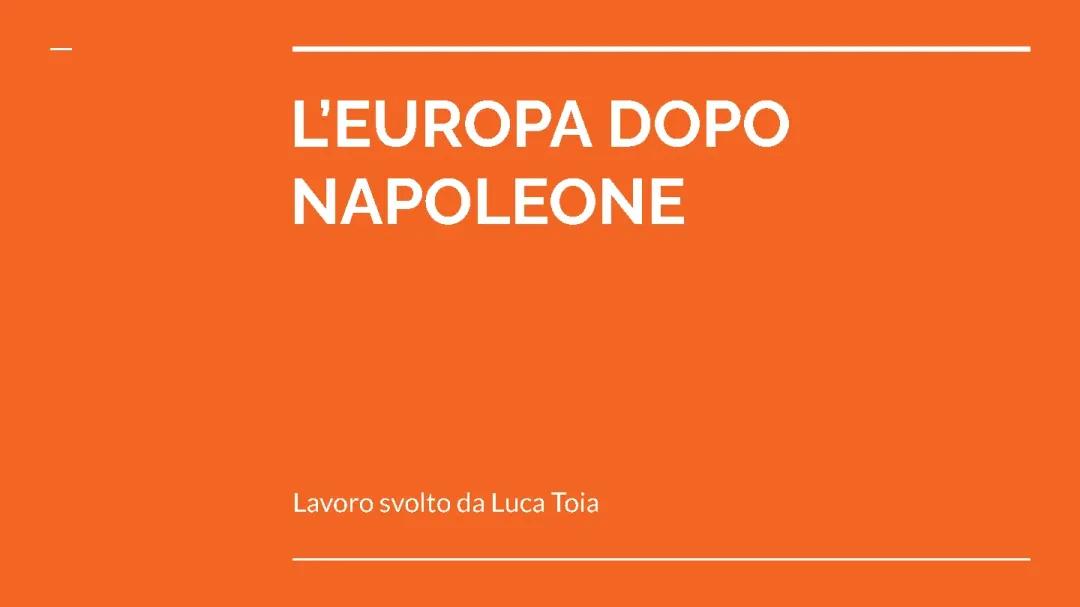 Europa dopo napoleone