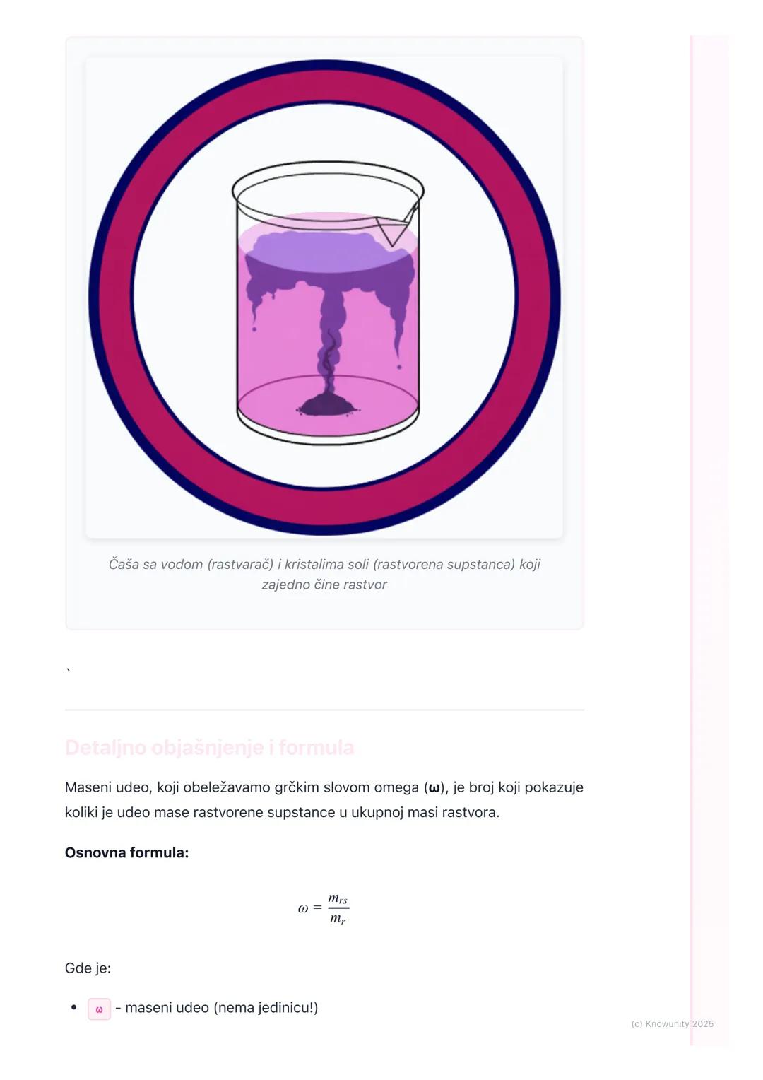 # Koncentracija rastvora
(maseni udeo)
Uvod u koncentraciju rastvora
Rastvori su svuda oko nas - slana voda u moru, sok koji pijemo, sirće