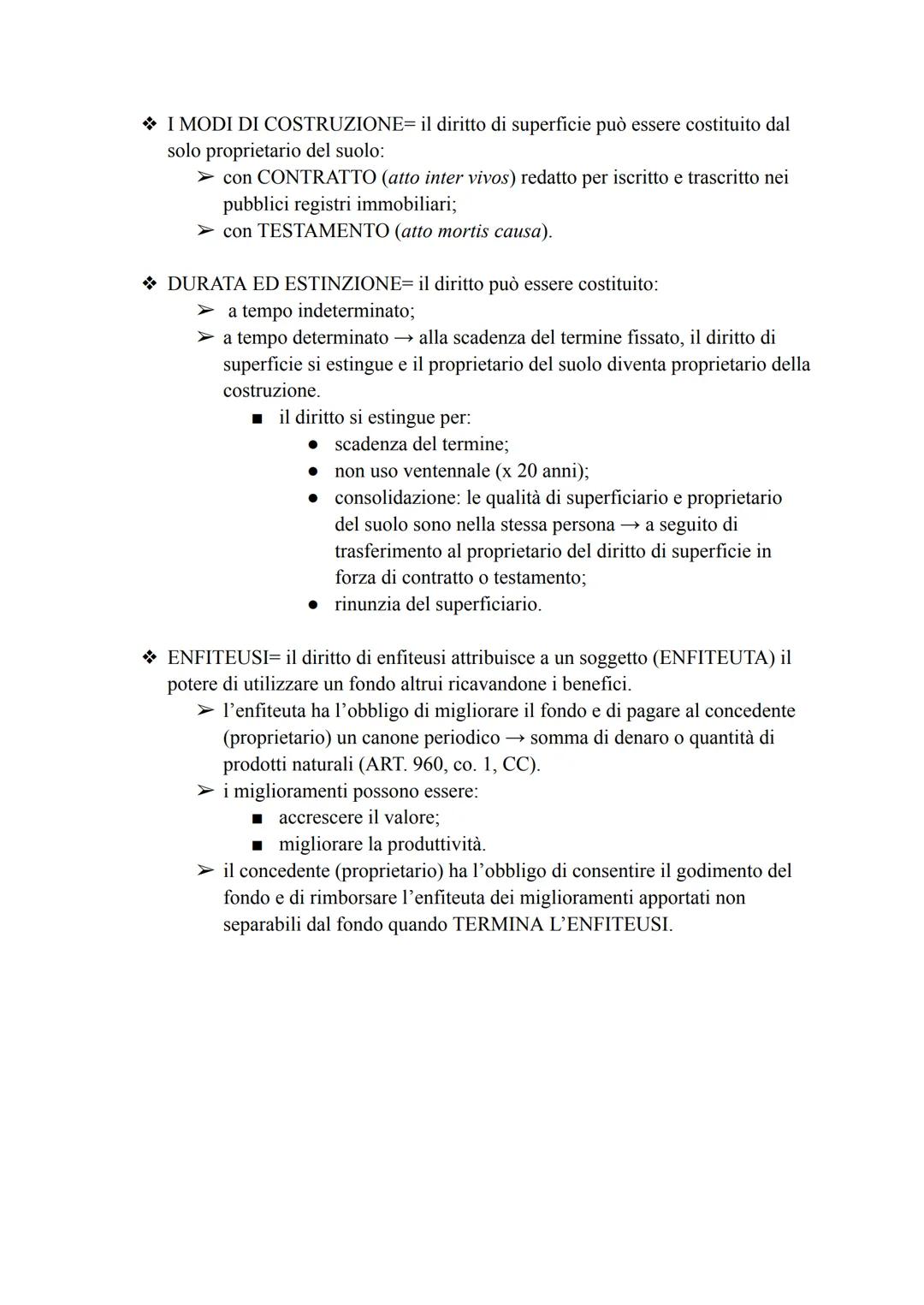 PROPRIETÀ E DIRITTI REALI MINORI
◆ DIRITTI REALI MINORI= diritti che limitano quello di proprietà.
gravano su un bene di proprietà altrui, s