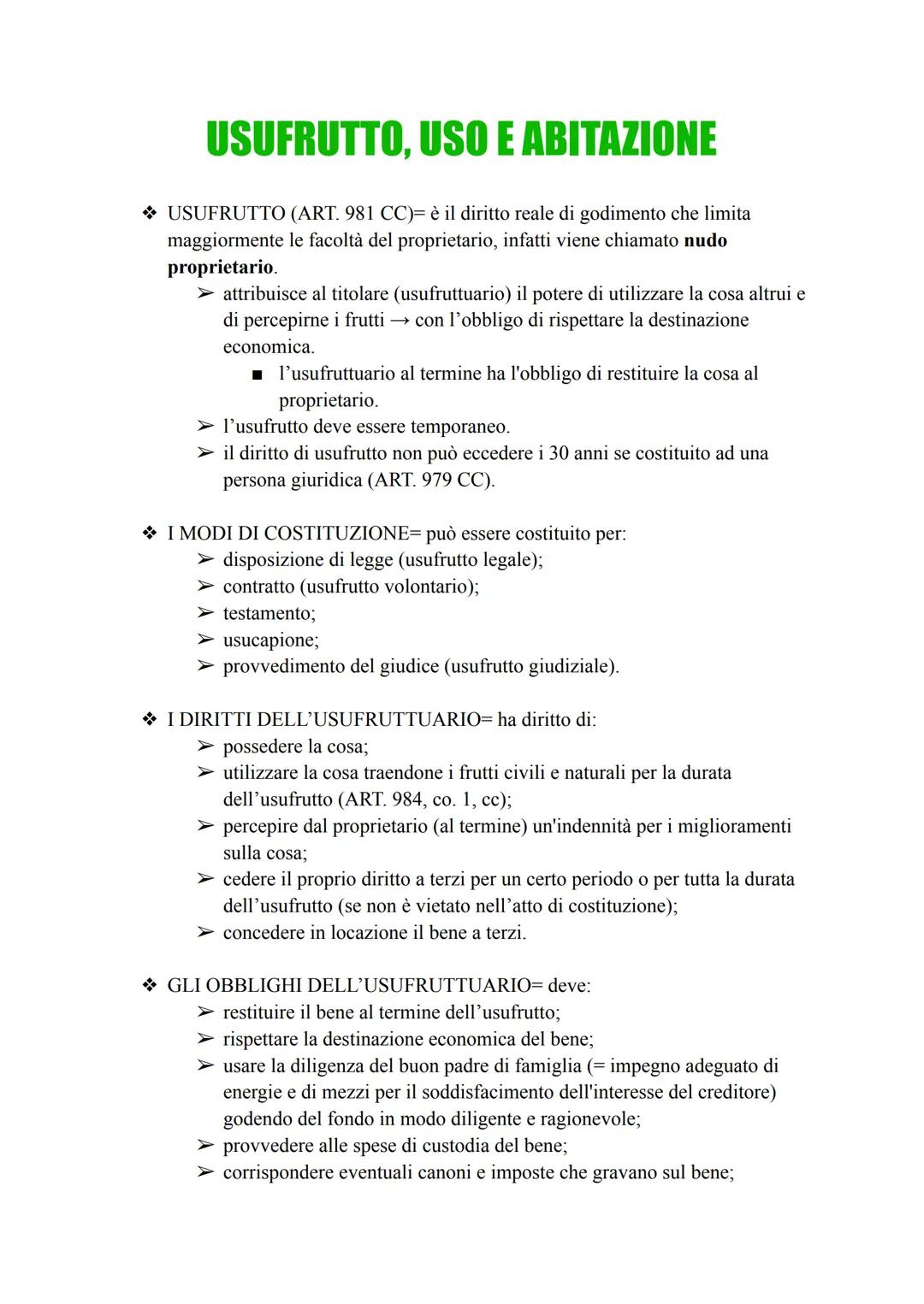PROPRIETÀ E DIRITTI REALI MINORI
◆ DIRITTI REALI MINORI= diritti che limitano quello di proprietà.
gravano su un bene di proprietà altrui, s