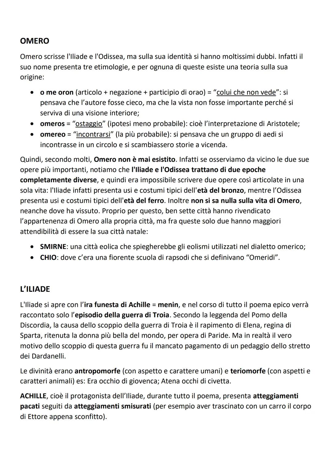 LE ORIGINI
I primi poemi epici di omero risalgono all'XI secolo, quindi all'Età Arcaica (XI-VIII). L'epica
(dal greco epos = "parola", "disc