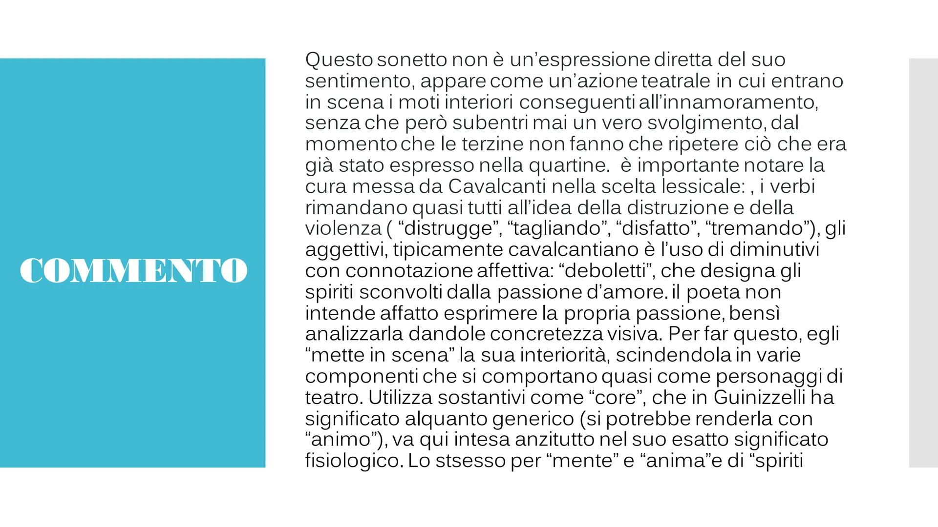 Voi che per gli occhi
mi passaste ‘l core
Guido Cavalcanti ANALISI DEL TESTO
FIGURE
RETORICHE
Personificazione: di Amore
(nell'intero sonett