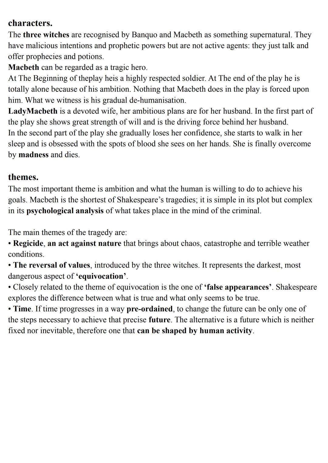 Macbeth.
plot.
First Act: While returning home from the battle, Macbeth and his friend Banquo meet three
witches who make a prophecy and s