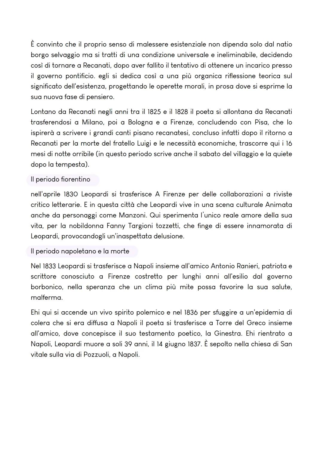 GIACOMO LEOPARDI
La vita e le opere
Un'infanzia felice e un'adolescenza appartata
Leopardi nasce il 29 giugno 1798 a Recanati, vive feliceme